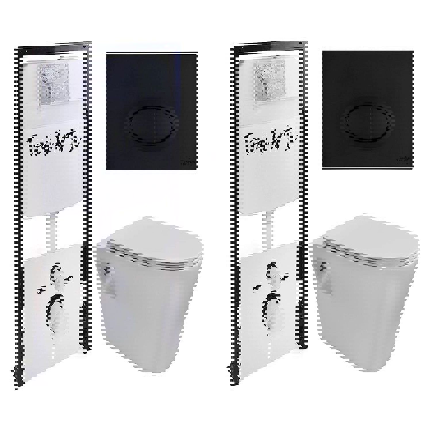 Изображение товара Комплект инсталляция и унитазом TONI ARTI TA-01 Lamoli с клавишей Freto TA-0054 с сиденьем с микролифтом