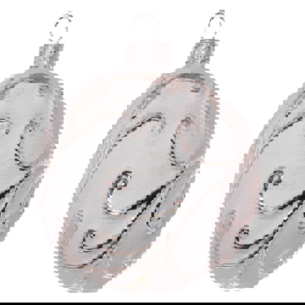 Изображение товара Елочный шар 719656 Винтаж 8 см стекло белый