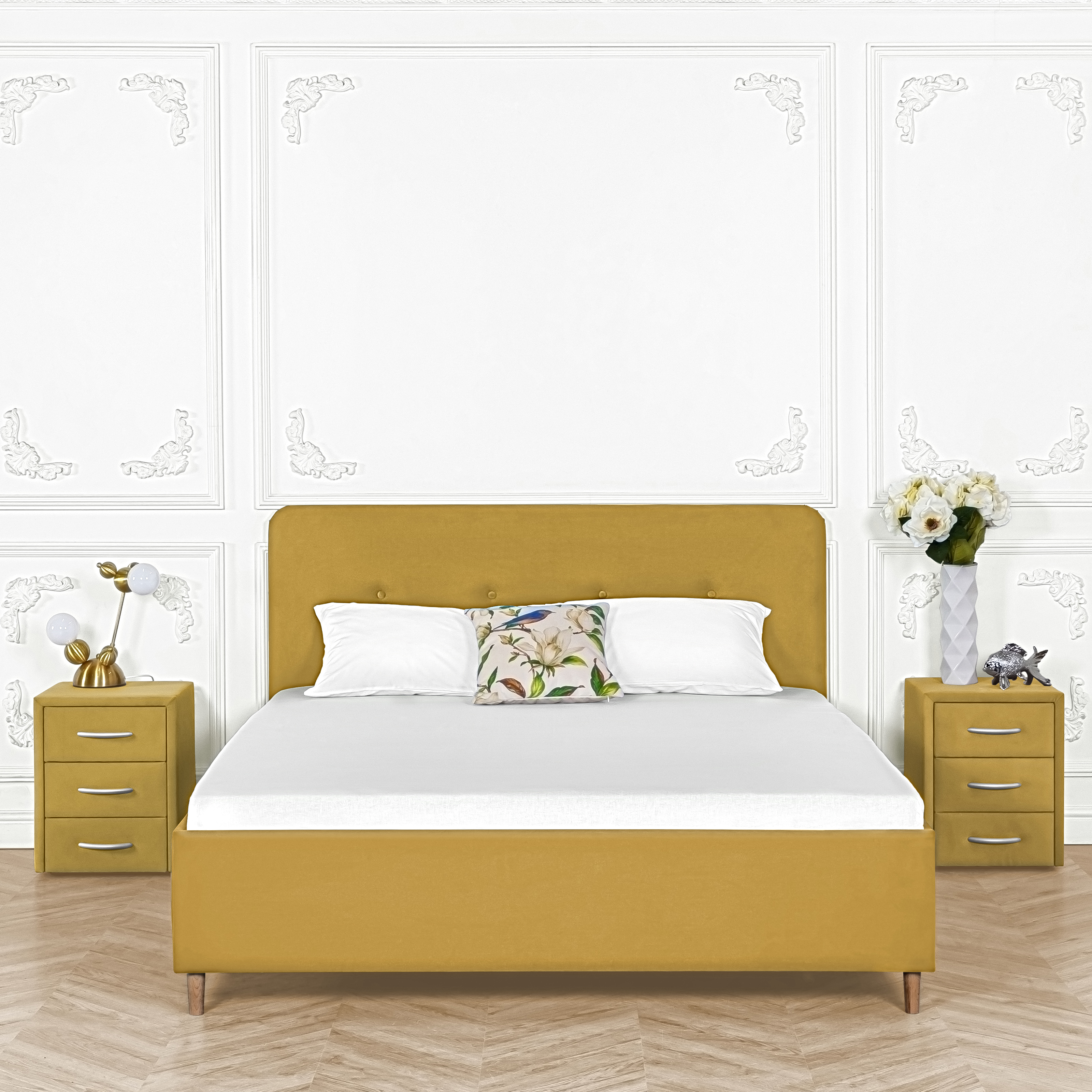 Изображение товара Кровать Dg-home Сканди 166x103x200 см с мягким изголовьем и ножками