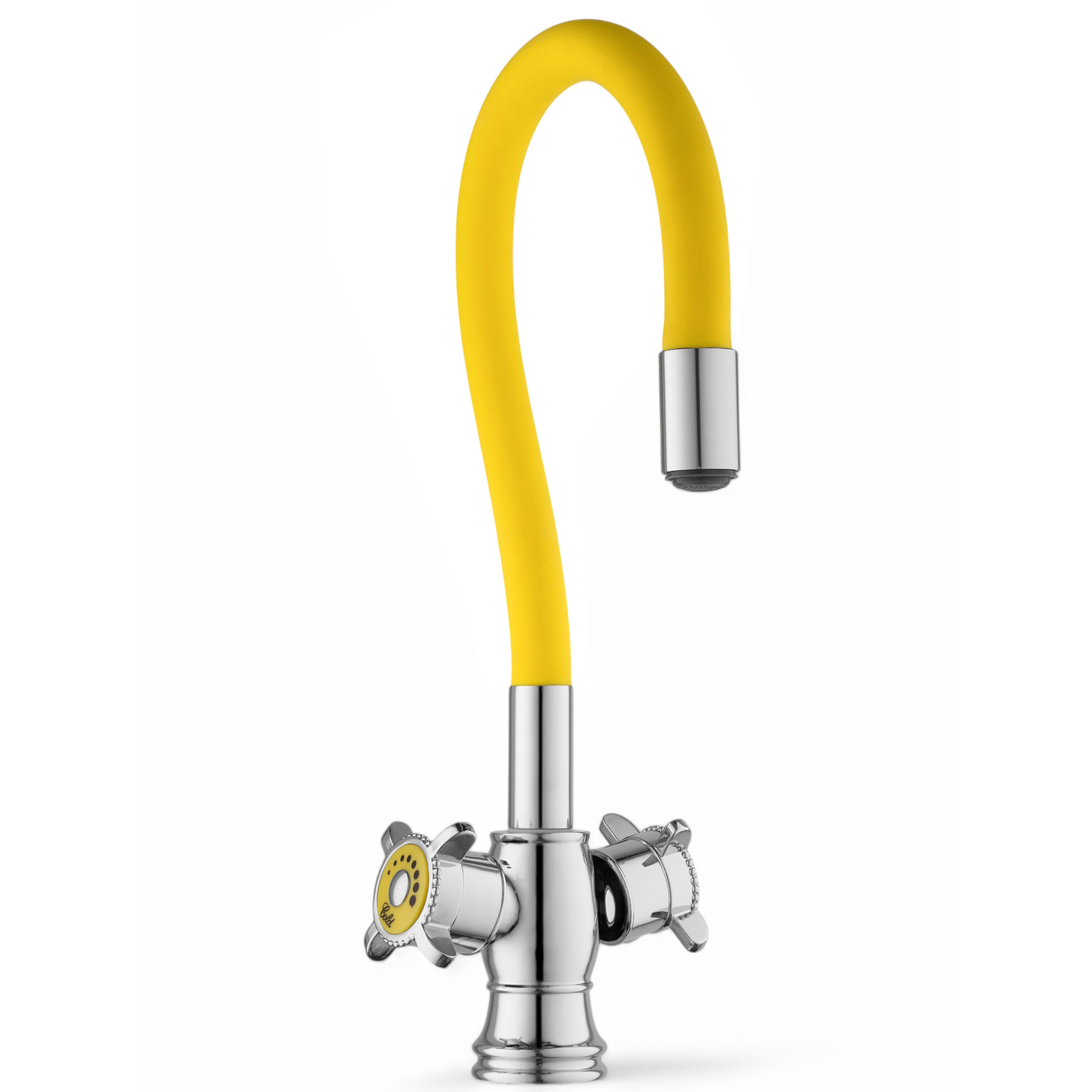 Изображение товара Смеситель для кухни Potato P58325-10 13 см гибкий излив цвет желтый
