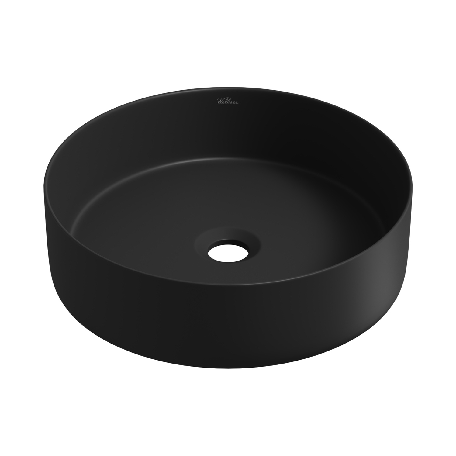 Изображение товара Раковина накладная для ванной Wellsee Coax 323508000 36 см цвет матовый черный