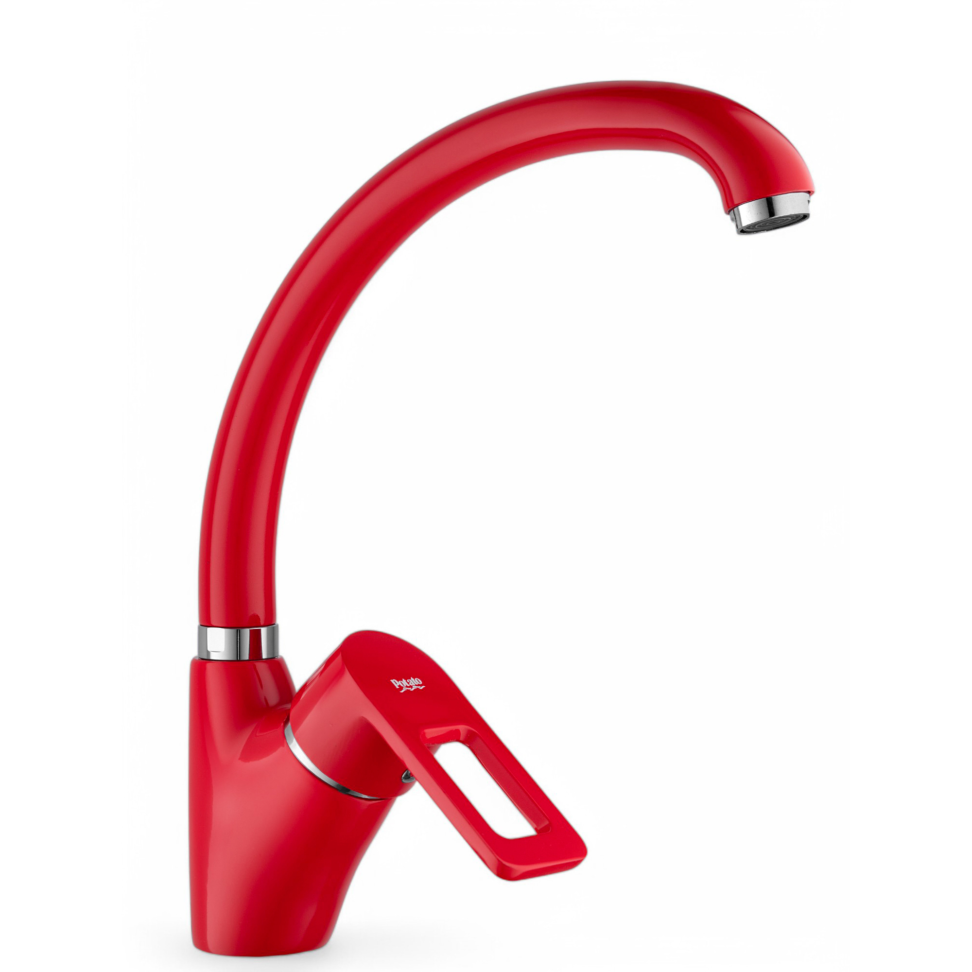 Изображение товара Смеситель для кухни Potato P5930-5 поворотный излив 24 см цвет красный