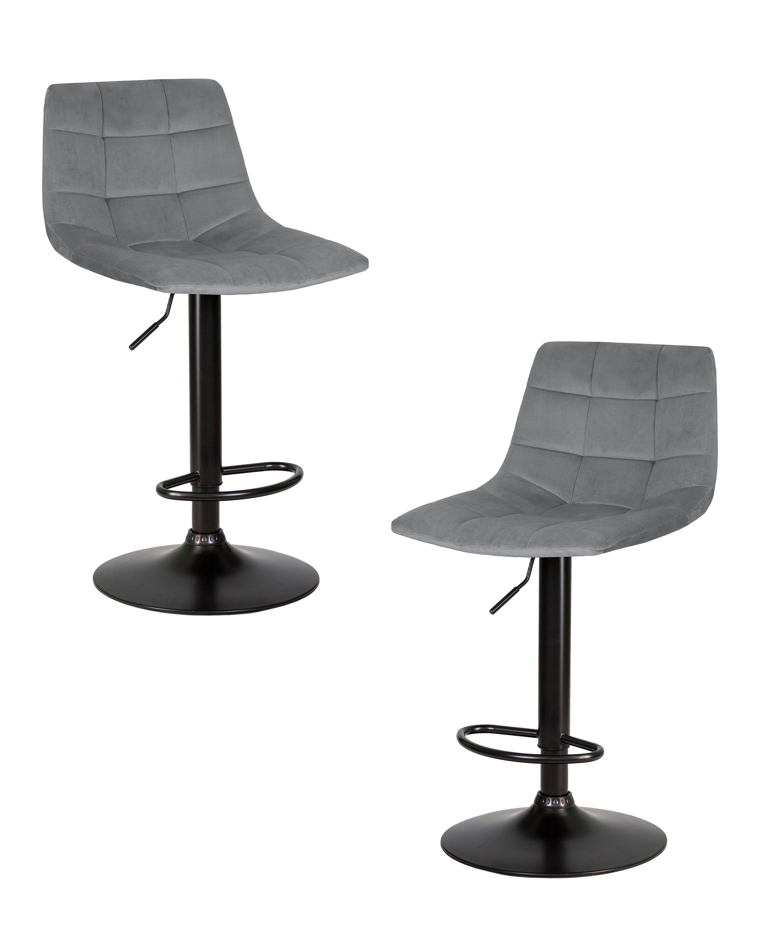 Изображение товара Комплект барных стульев 2 шт Dobrin Tailor black lm-5017 47x113x49 см цвет серый