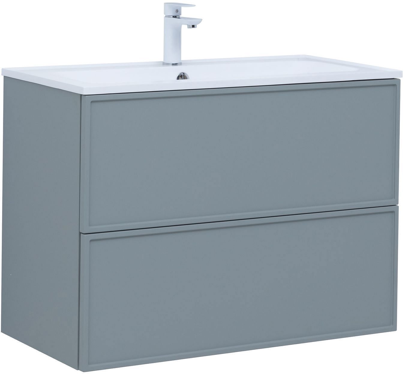 Изображение товара Тумба под раковину AQUANET Арт 00313276 87.4 см подвесная с 2 ящиками