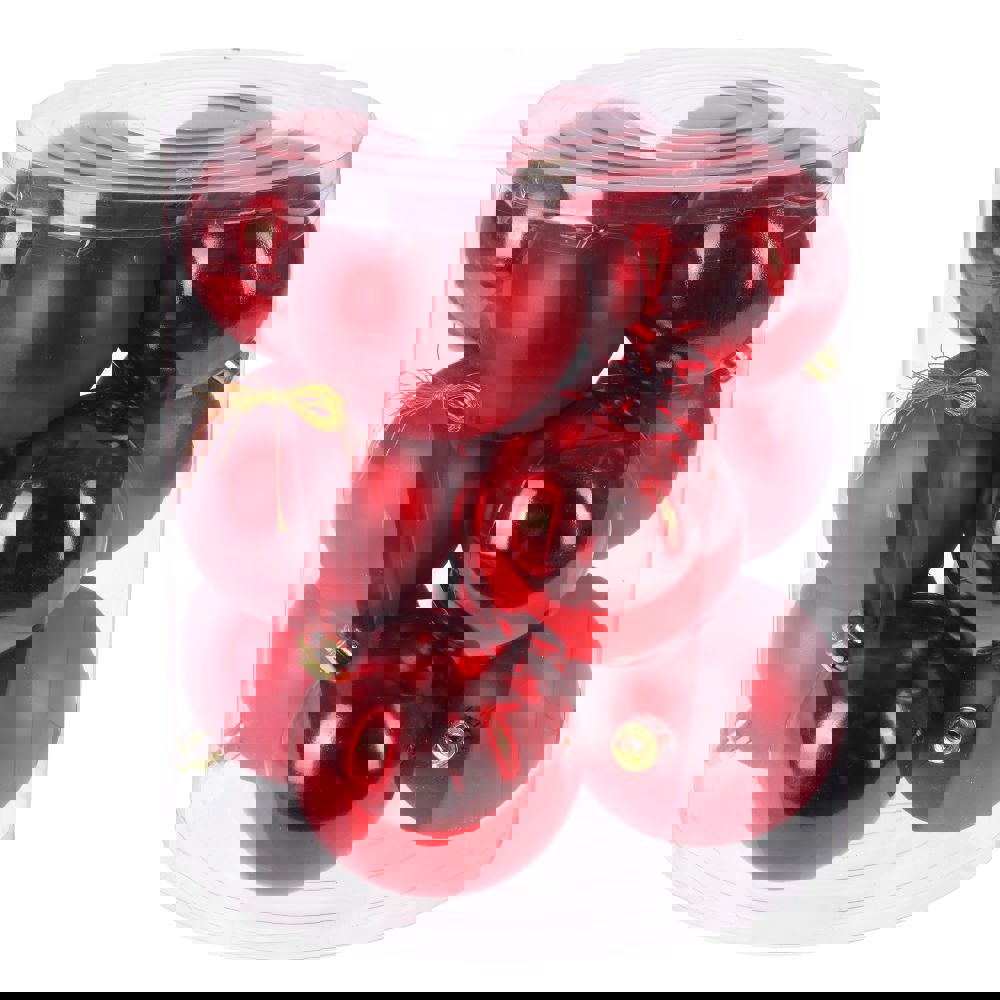 Изображение товара Набор елочных шаров 722953 Менуэт 8 см ПВХ красный 12 шт