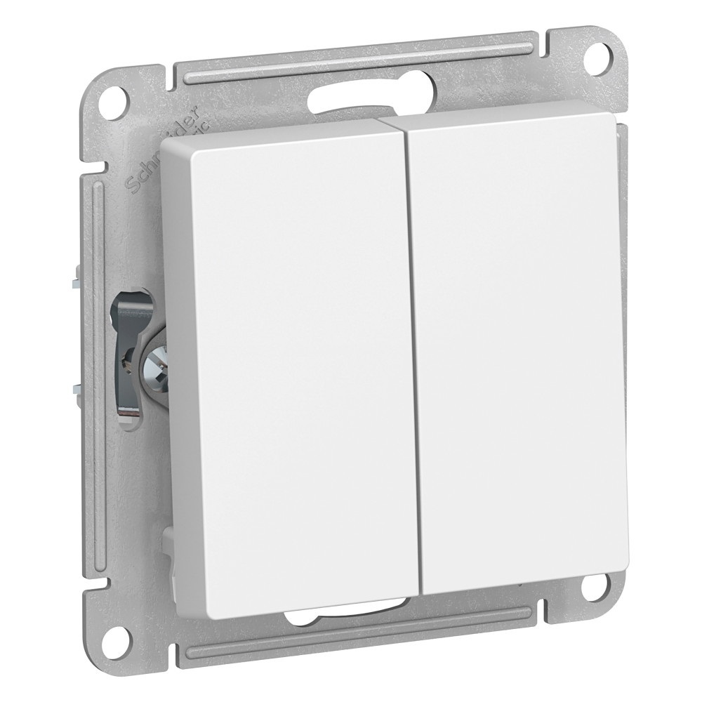 Изображение товара Переключатель встраиваемый AtlasDesign ATN000165 2 клавиши белый SYSTEME ELECTRIC