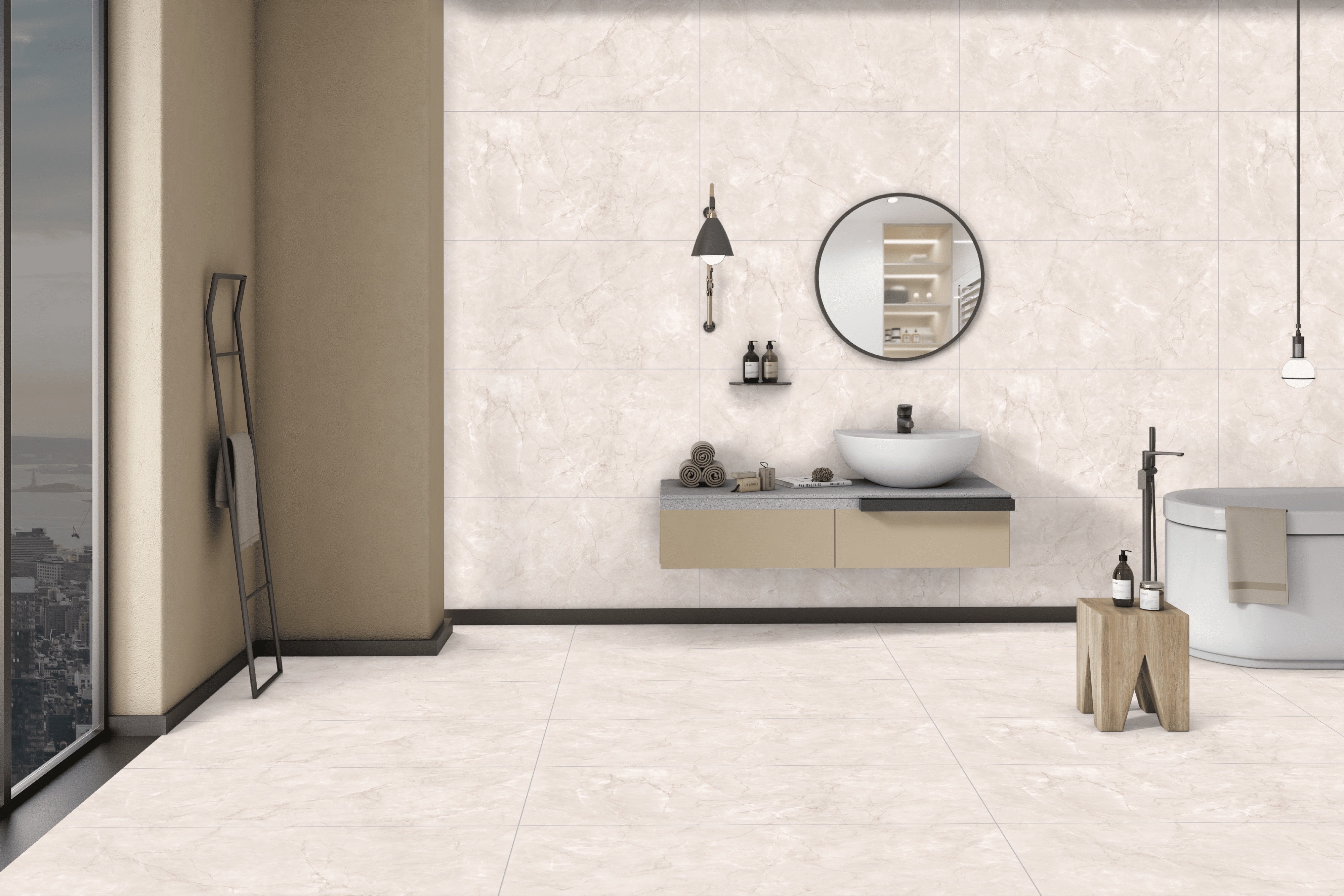 Изображение товара Керамогранит Kerald Alpino Grey Endless Lap Carving 60x120 см бежевый