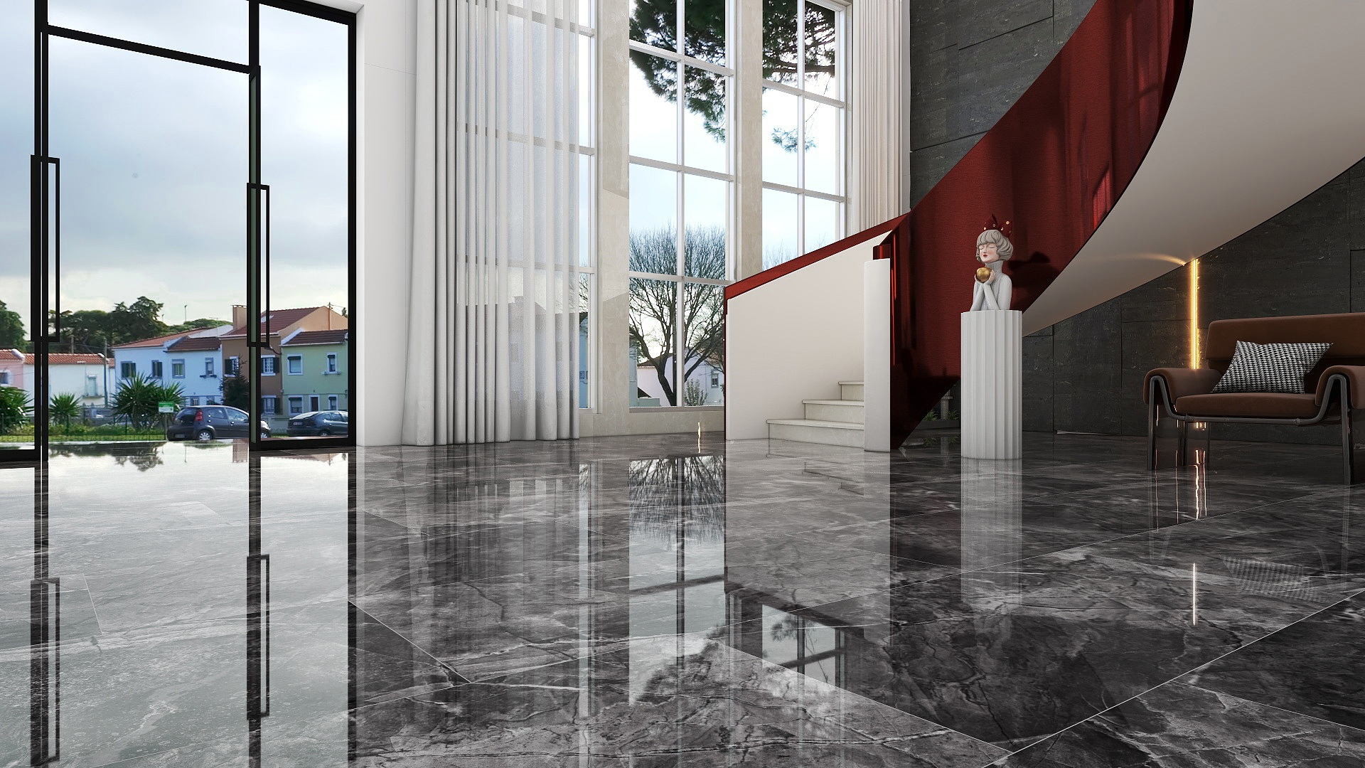 Изображение товара Керамогранит BONAPARTE Вива Arles Dark Grey 60x120 см, полированный для пола и стен