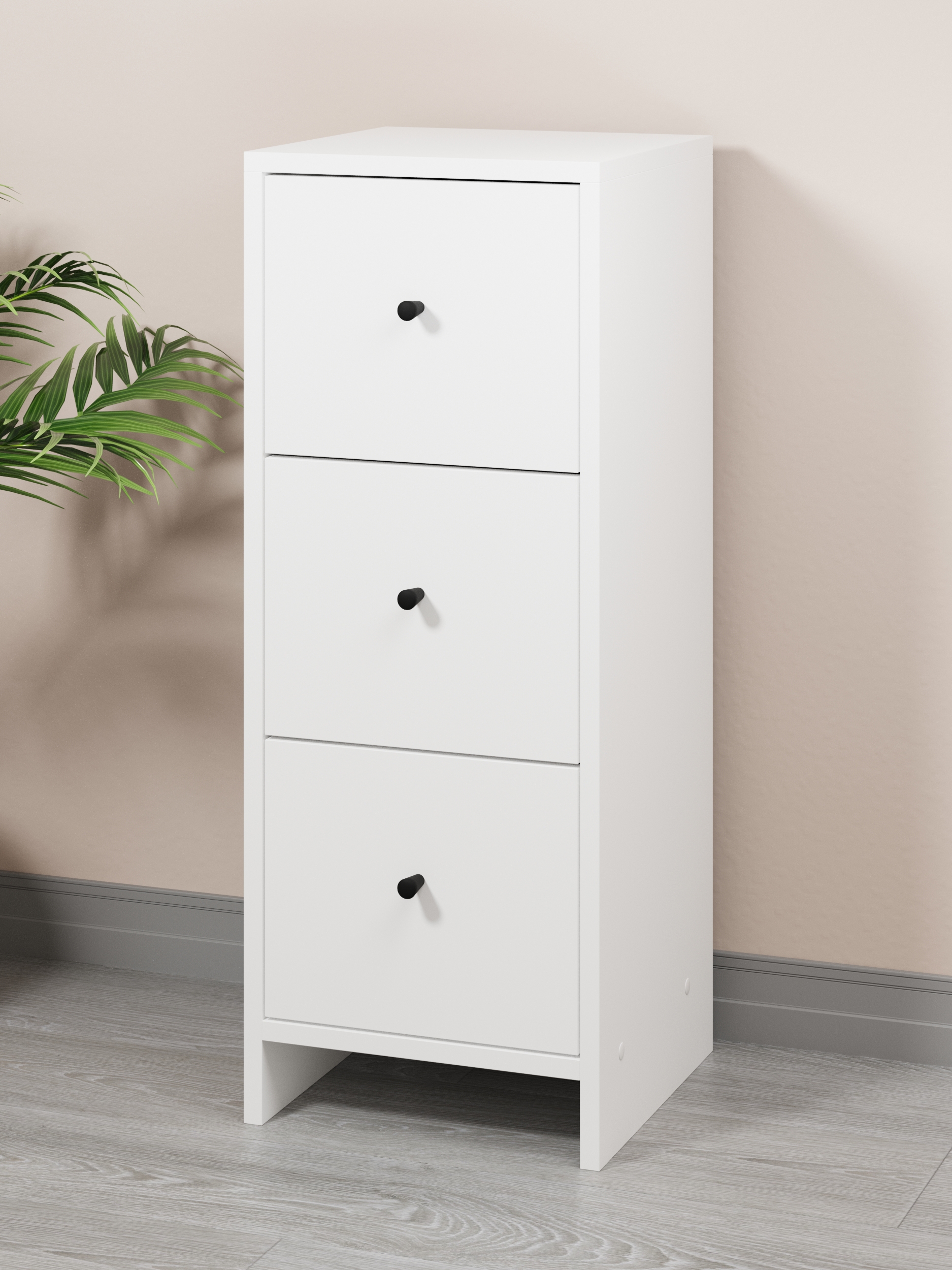 Изображение товара Комод Атмосфера Комод 3я-300 квадро белый с 3 ящиками МДФ шкаф