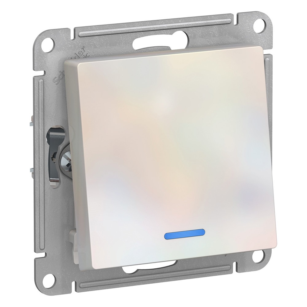 Изображение товара Переключатель встраиваемый Systeme electric AtlasDesign ATN000463 1 клавиша с подсветкой цвет белый