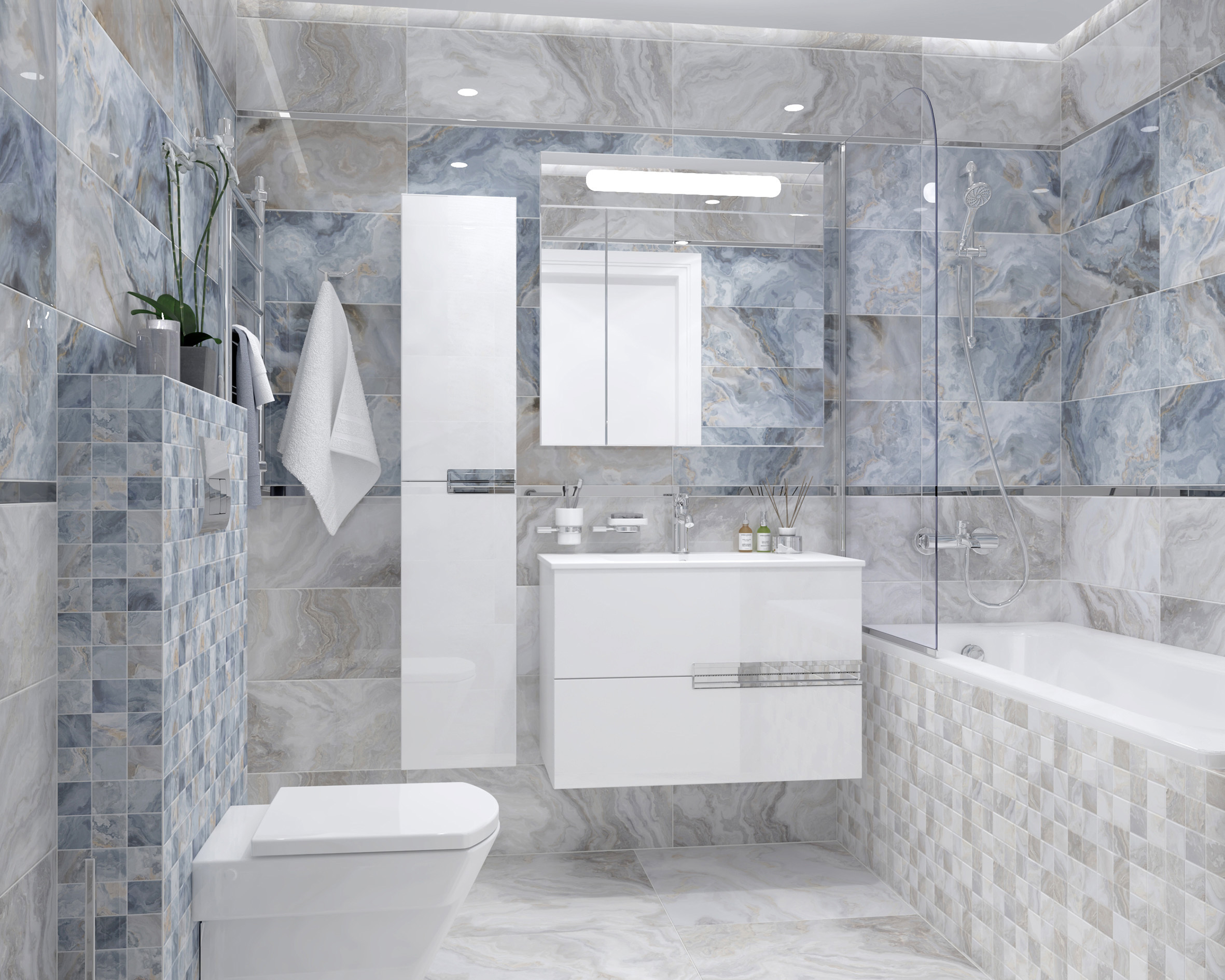 Изображение товара Керамическая настенная плитка Laparet Blues голубой 25x75 см 1.69 м²