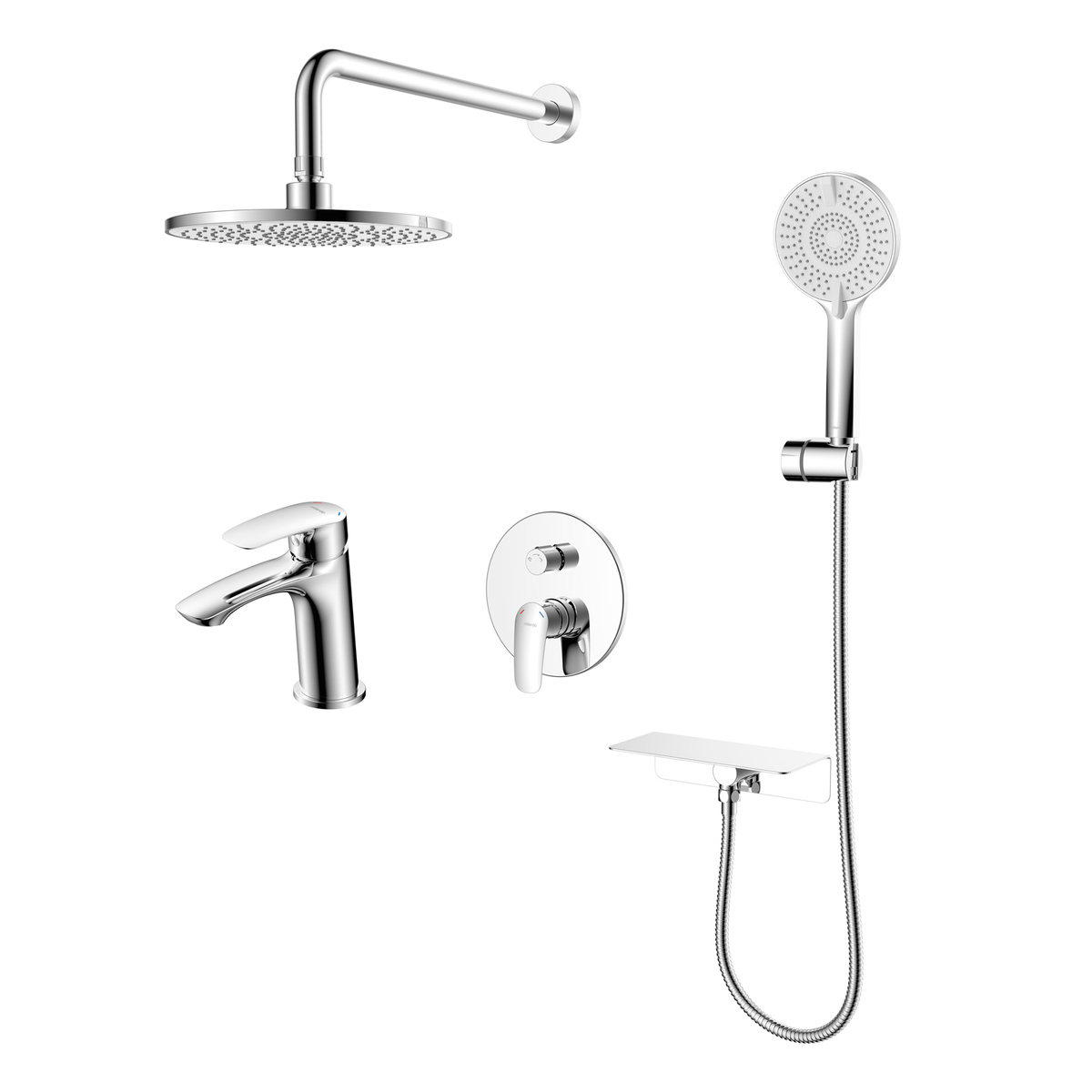 Изображение товара Комплект смесителей Milardo Rora 2 в 1 душевая система и смеситель для умывальника