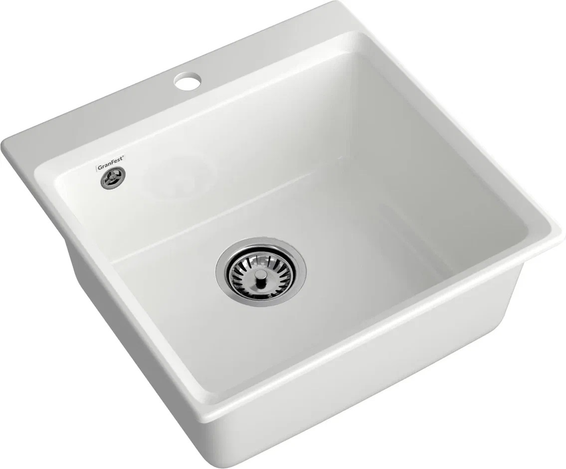 Изображение товара Врезная мойка Granfest LV-510 51x50x20 см искусственный камень цвет белый