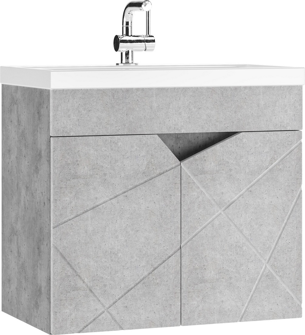 Изображение товара Тумба под раковину напольная Домино DV6610T 59см цвет светлый бетон