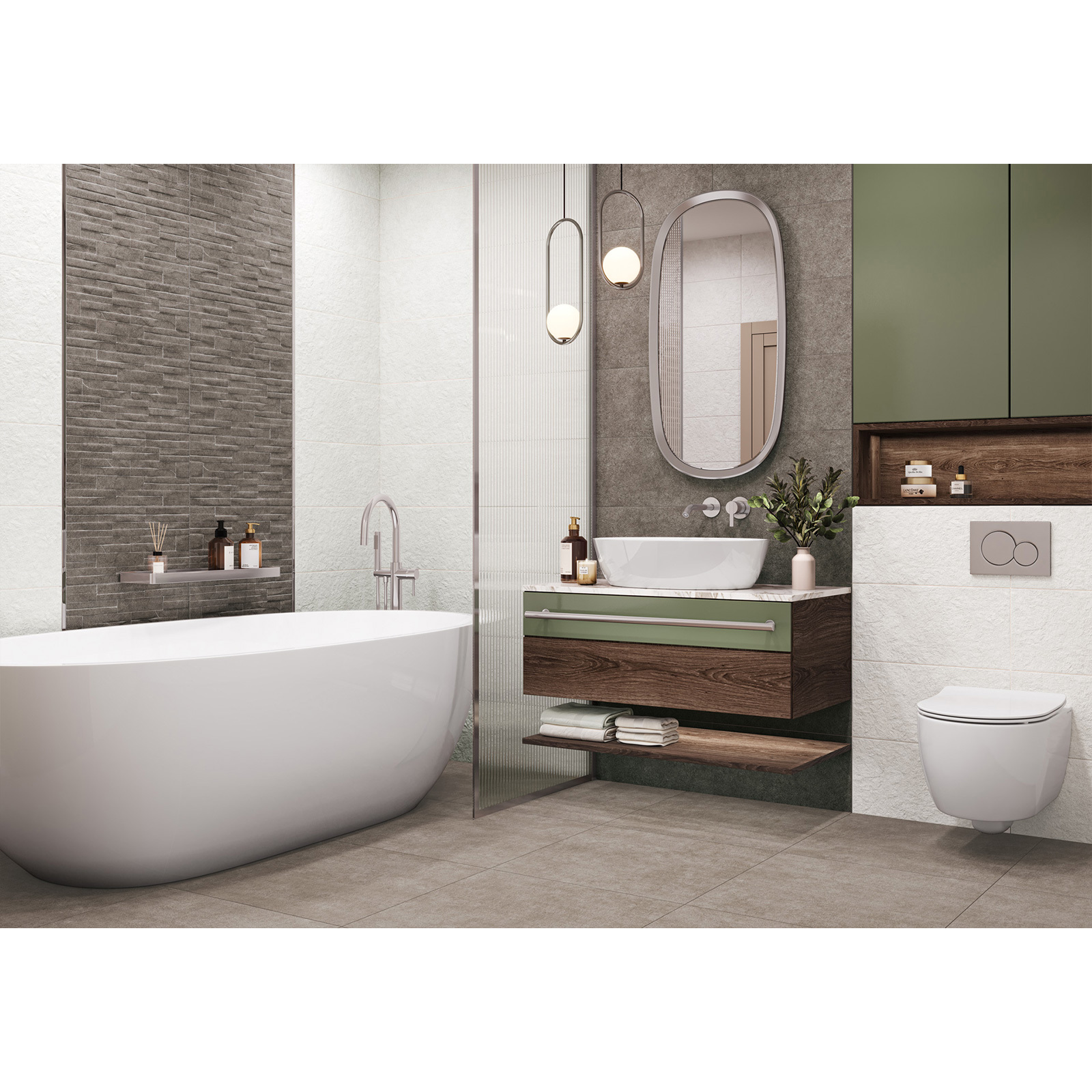Изображение товара Настенная плитка Alma ceramica Discover TWU2550DCV40 24.9x50см цвет графит