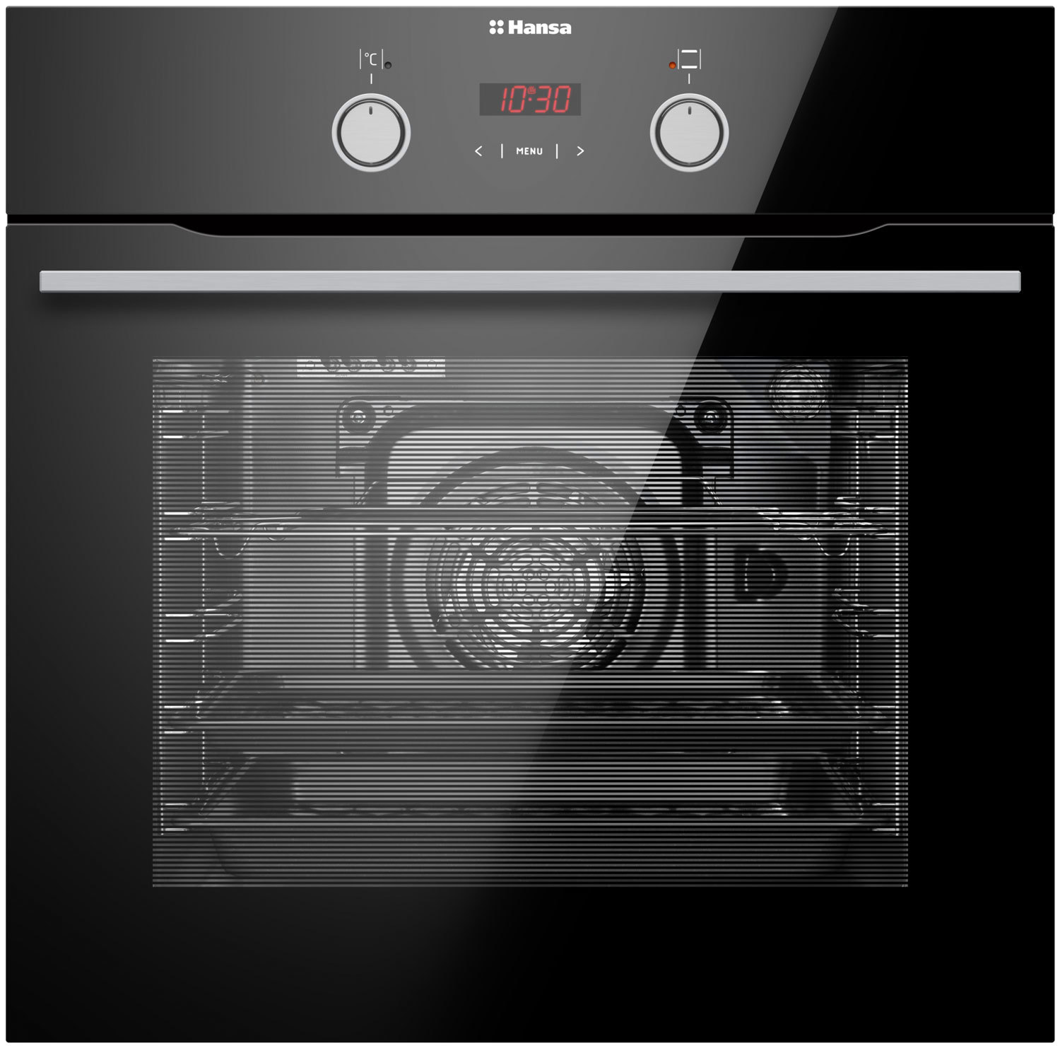 Изображение товара Встраиваемый духовой шкаф Hansa Boes68465 65л Черный с 8 режимами и гидролитической очисткой