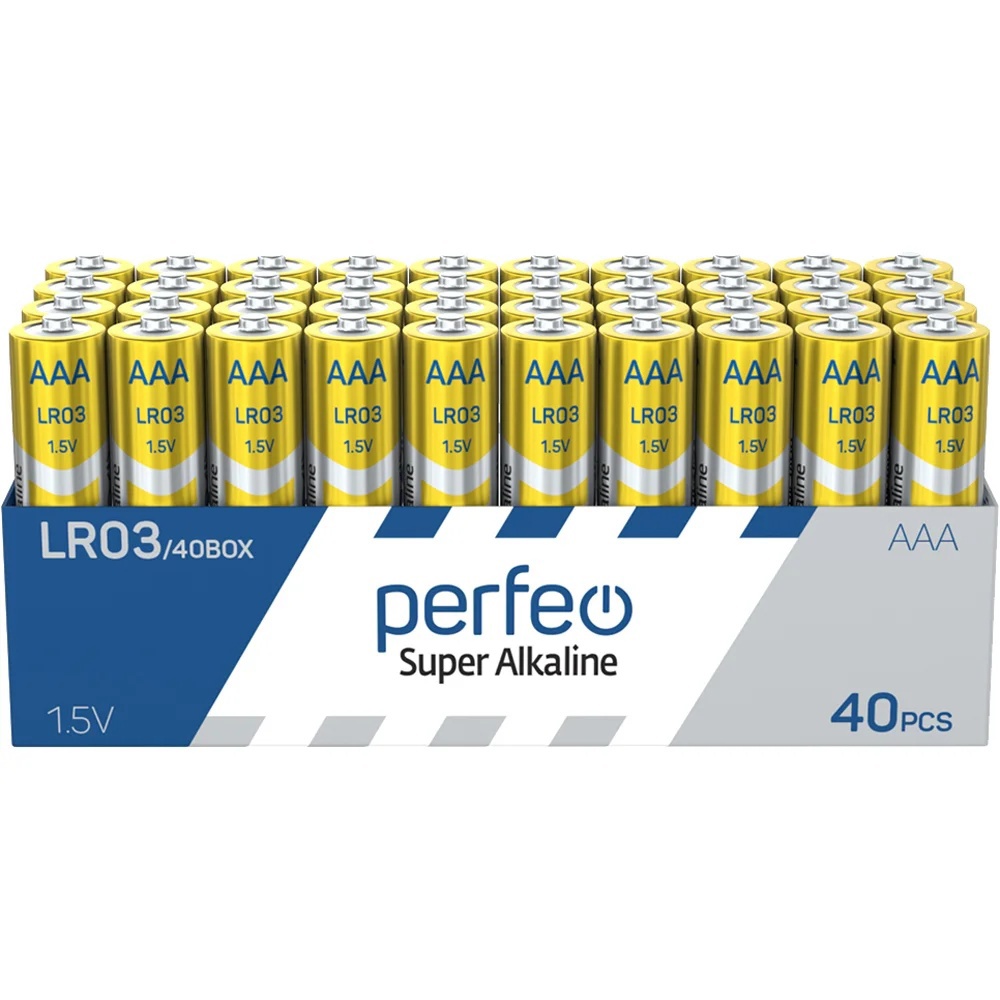 Изображение товара Perfeo Super AAA LR03 40 шт — алкалиновые батарейки 1.5 В