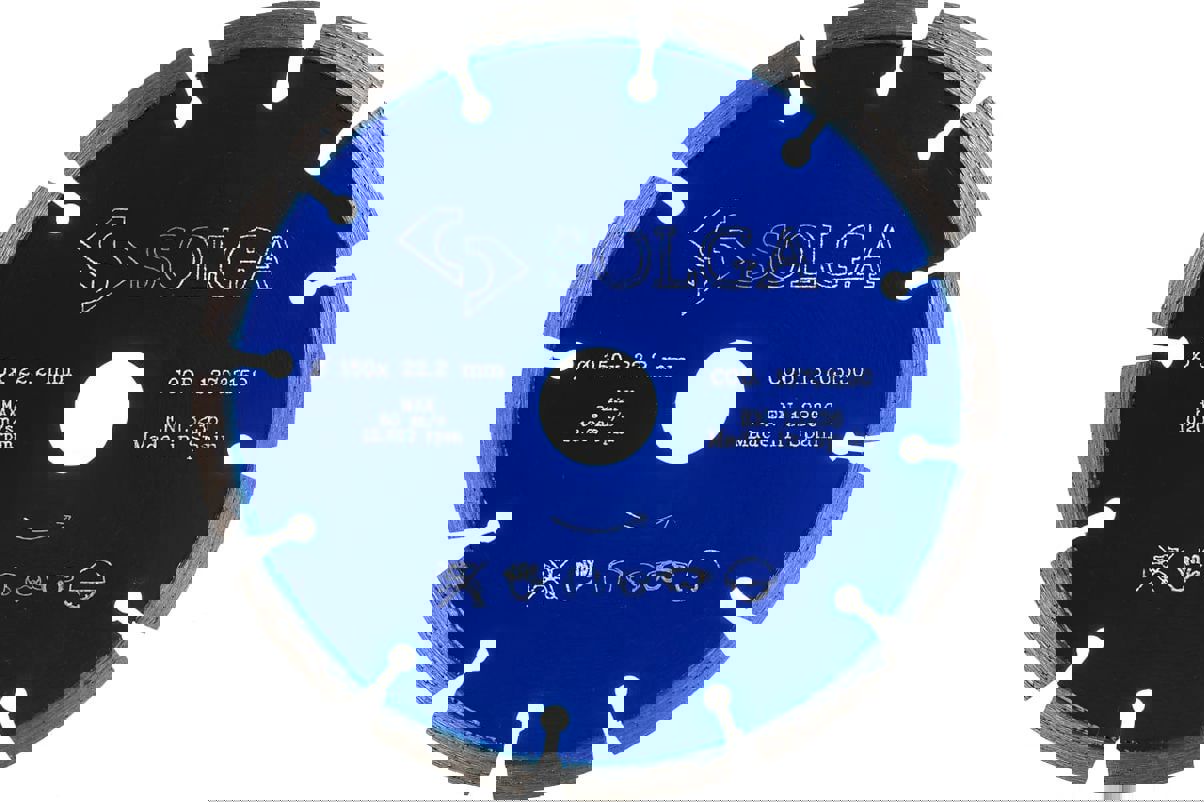 Изображение товара Диск алмазный по бетону Solga Diamant 13703150 с сегментированной кромкой 150x22.23x2.4 мм