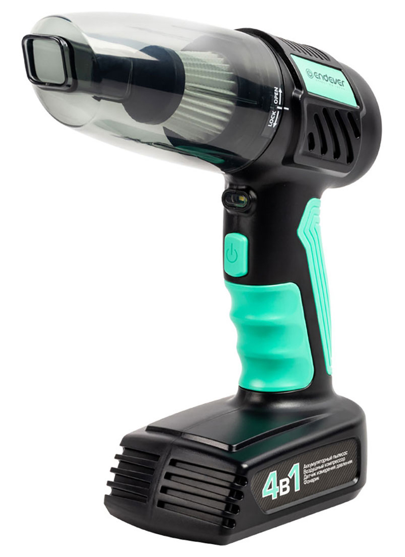 Изображение товара Портативный автомобильный пылесос Endever SkyClean VC-295 0.33 л 90 Вт мятный черный