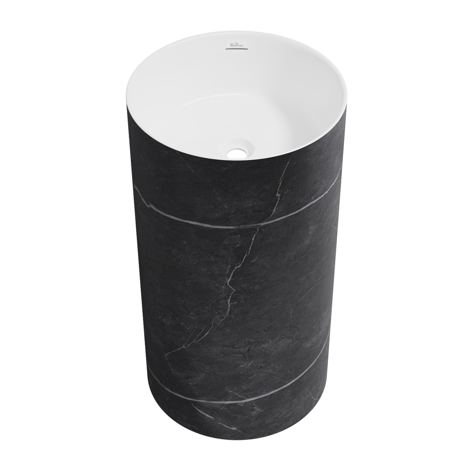 Изображение товара Напольная акриловая раковина Wellsee Chalice Perfection 45x45x85 см белый глянец