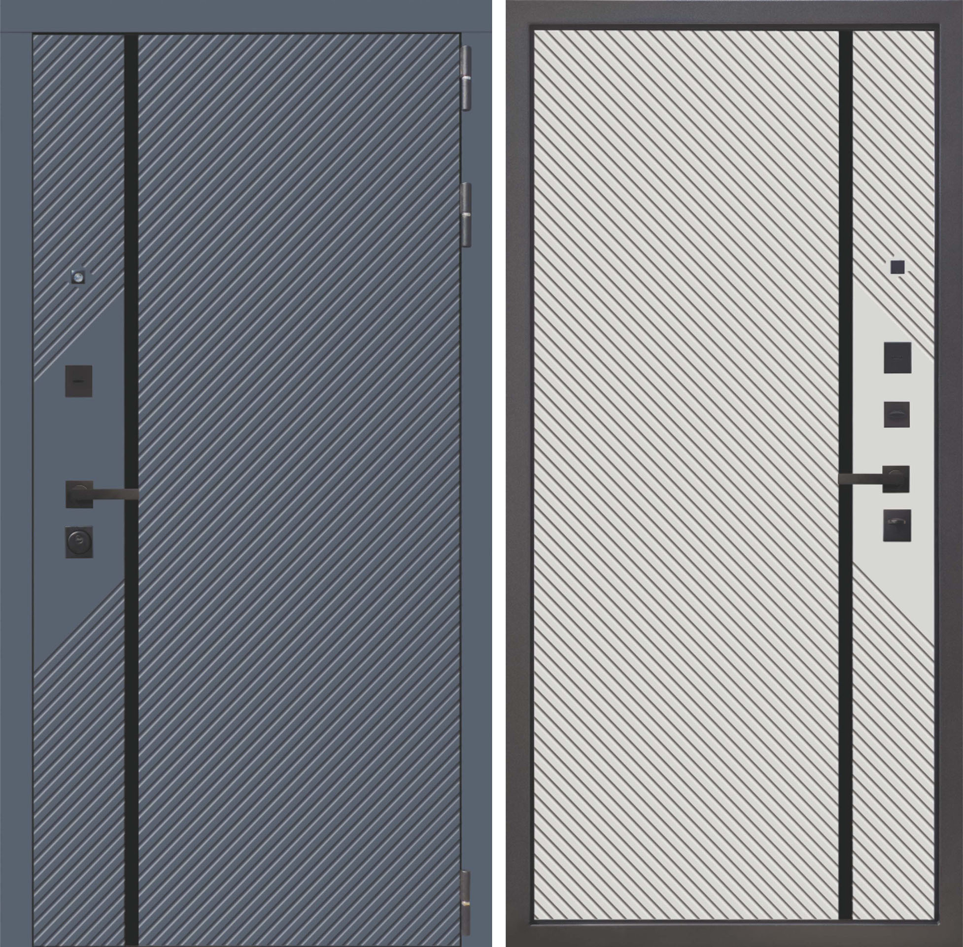 Изображение товара Страж К-16 — входная дверь, 205x96 см, серый/серебристый, 2 замка