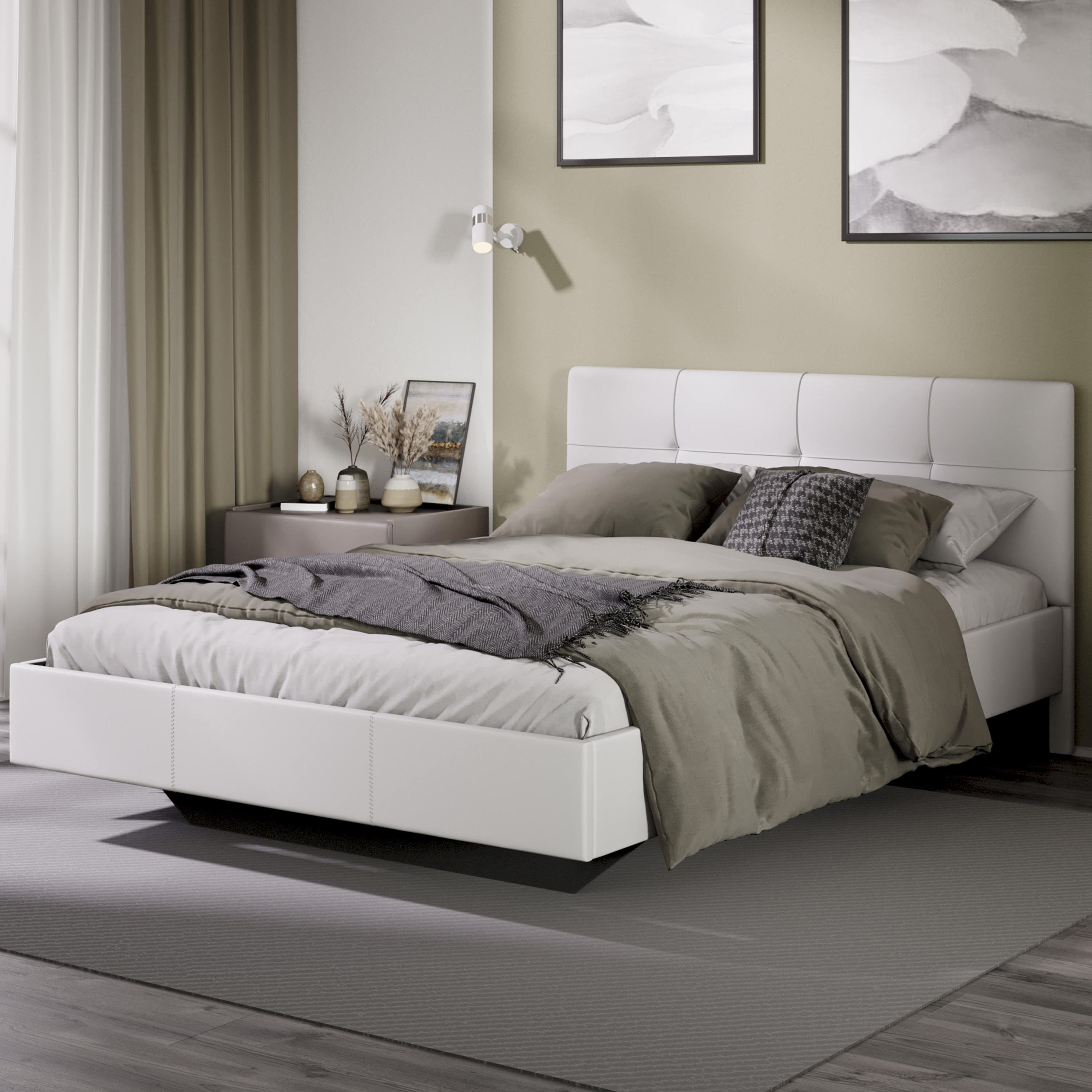 Изображение товара Кровать Трия Элис 147 x 90 x 205 см ЛДСП цвет белая