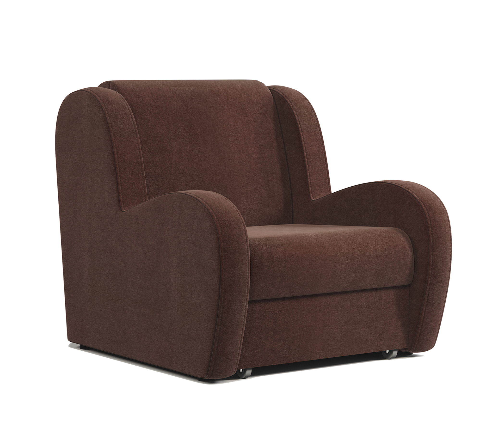 Изображение товара Кресло-кровать Барон from Шарм-дизайн коричневое велюр с механизмом Аккордеон