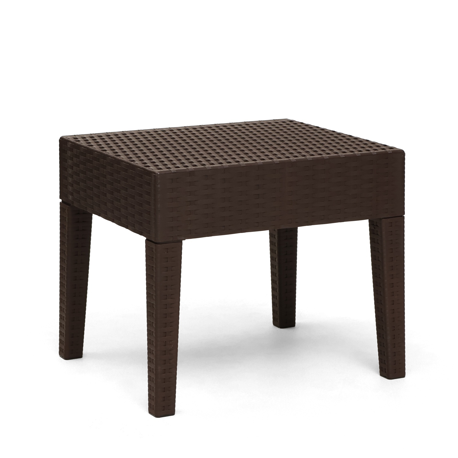 Изображение товара Нераздвижной садовый стол Rattan Ola Dom 46x53x35 см пластик коричневый