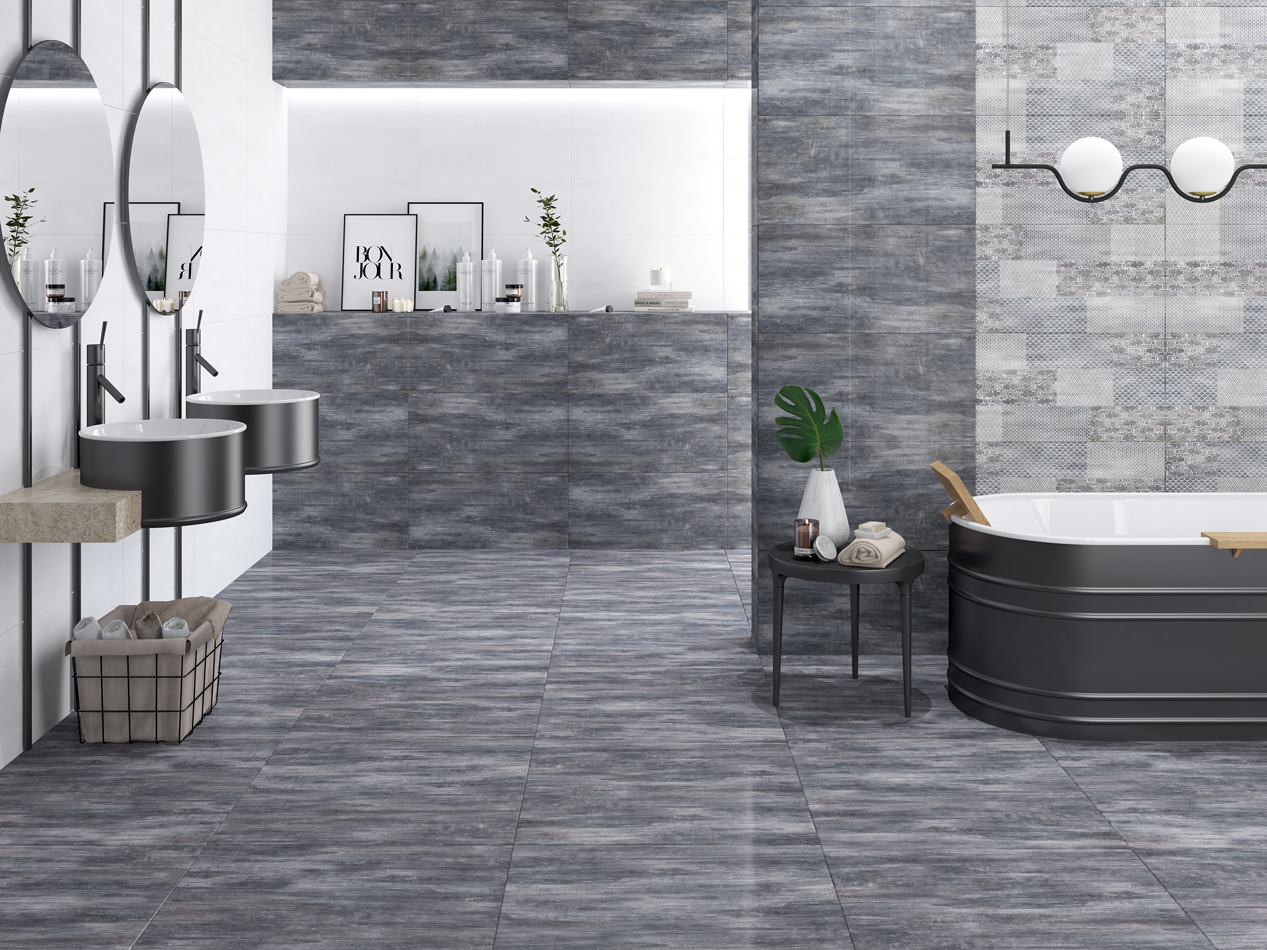 Изображение товара Керамогранит Azori Pandora Grafite 600x600 серый 1.44м2