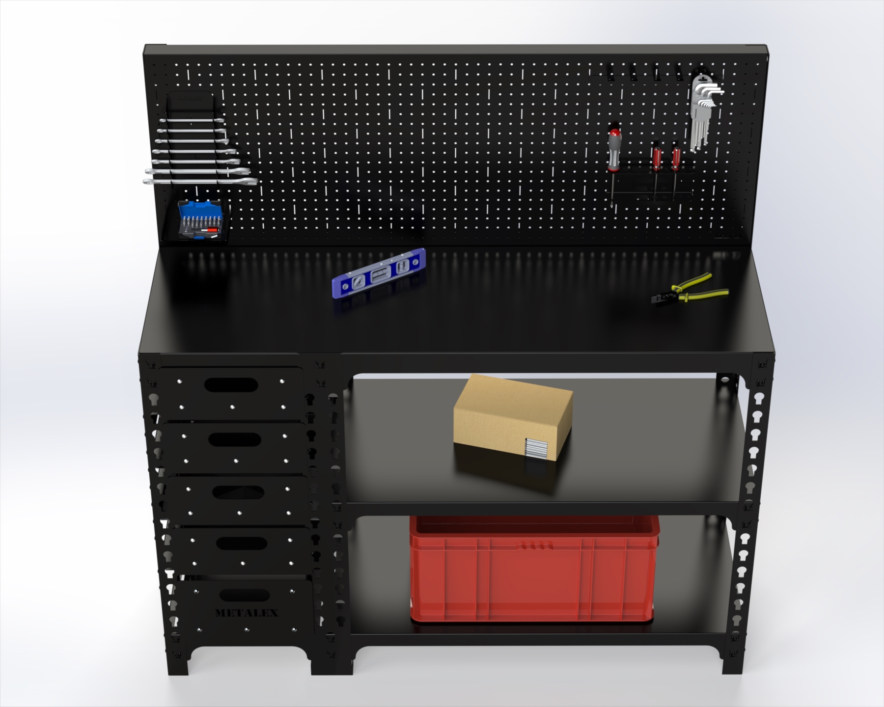 Изображение товара Стол-верстак Metalex 117311 с тумбой и аксессуарами