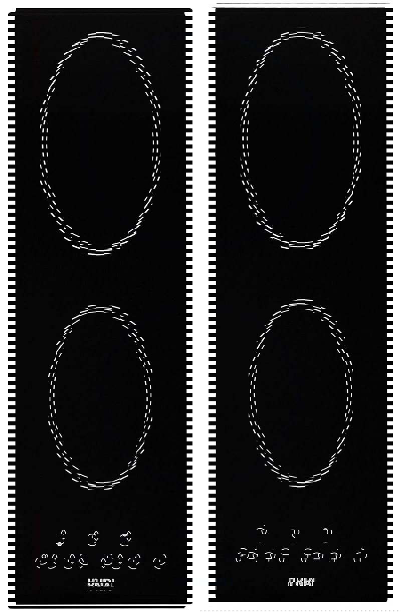 Изображение товара Электрическая варочная панель Hyundai HHI 3750 BG 28.8 см 2 конфорки цвет черный