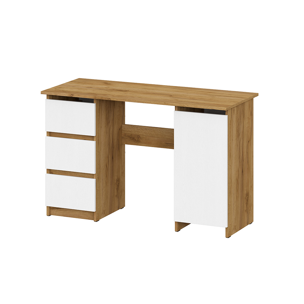 Изображение товара Рабочий стол Денвер из ЛДСП белого цвета с ящиками и полкой