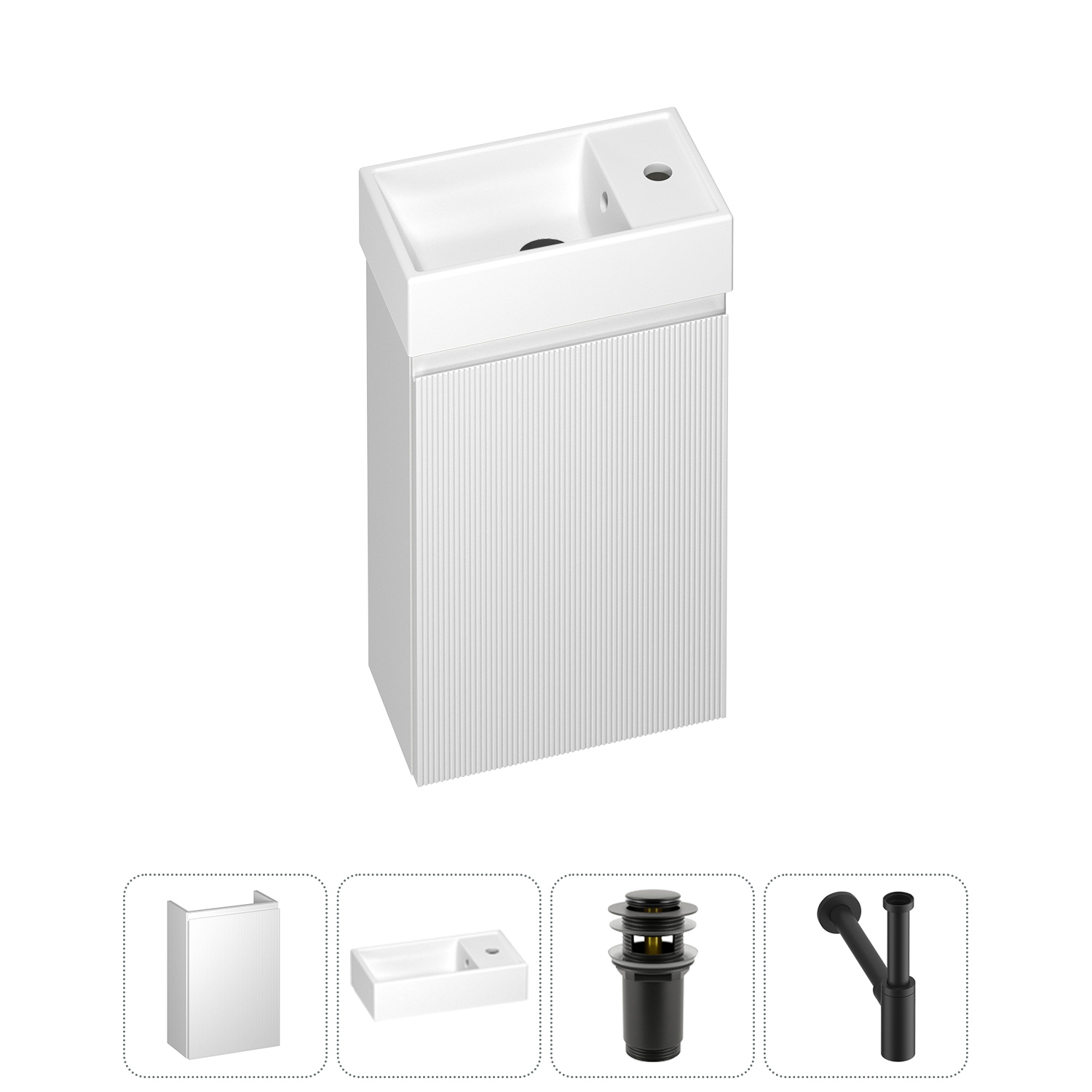 Изображение товара Подвесная тумба с раковиной Wellsee WC Area 20216847R белая