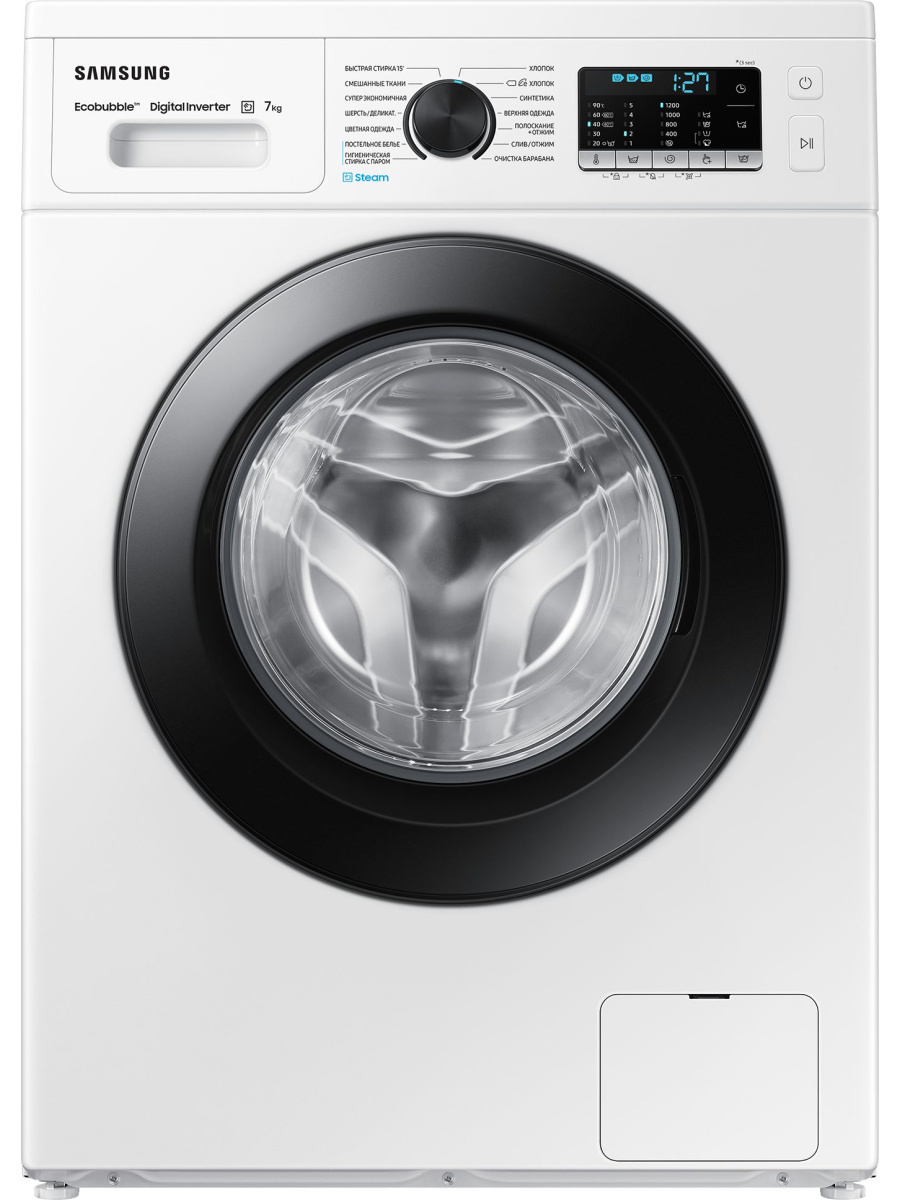Изображение товара Стиральная машина Samsung WW70AG5S21CELP 7 кг фронтальная, с паром, белая