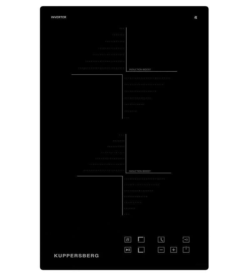 Изображение товара Индукционная варочная панель Kuppersberg Ico 302 стеклокерамика 28.80 см 2 конфорки цвет черный