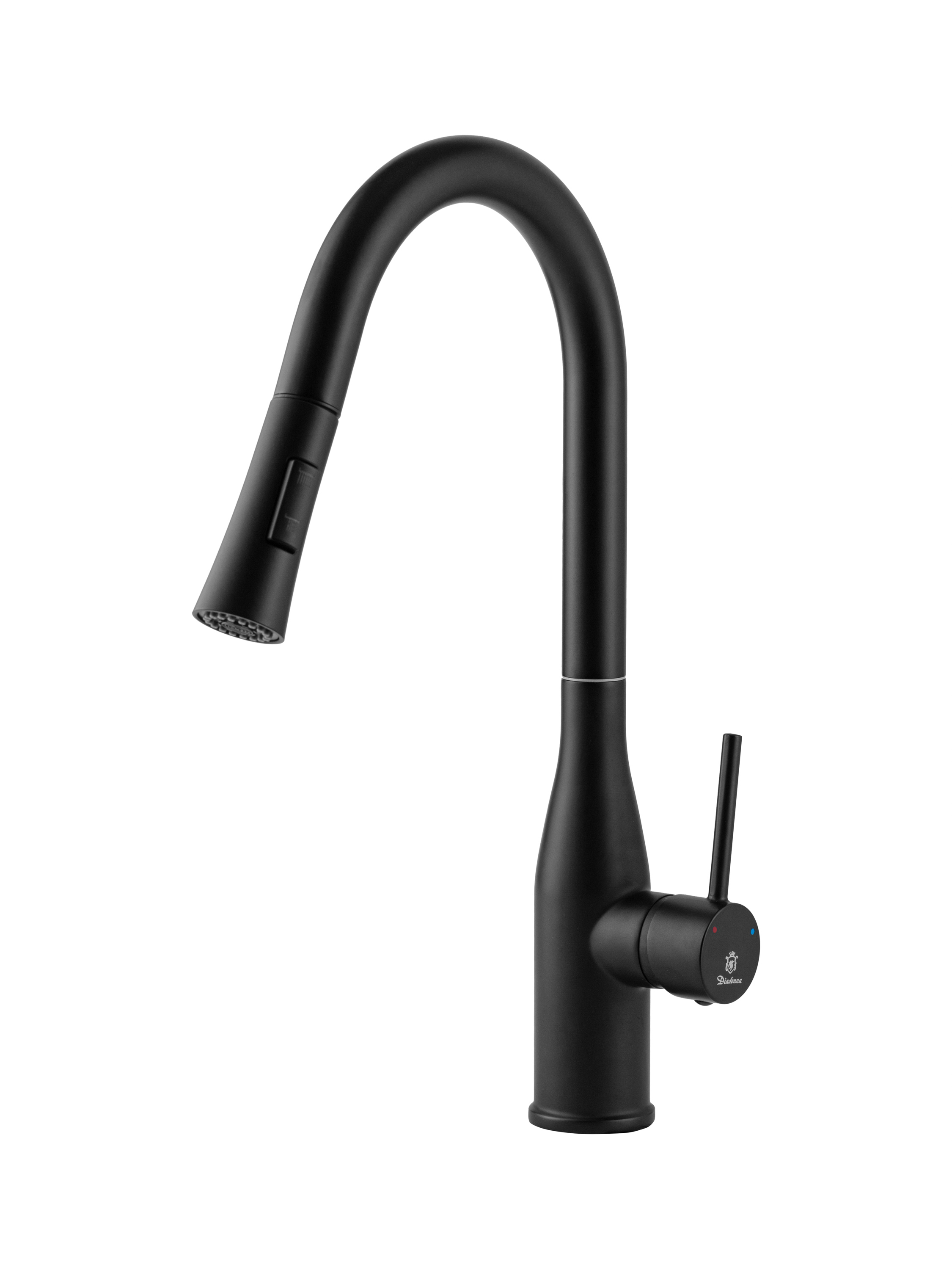 Изображение товара Смеситель для кухни Diadonna D60-0002BL c выдвижным изливом 22.5 см цвет черный