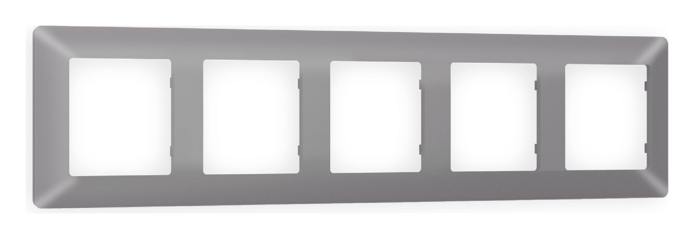 Изображение товара Рамка для розеток и выключателей Ambrella volt Alfa Line AF110505 5 постов цвет сталь матовый