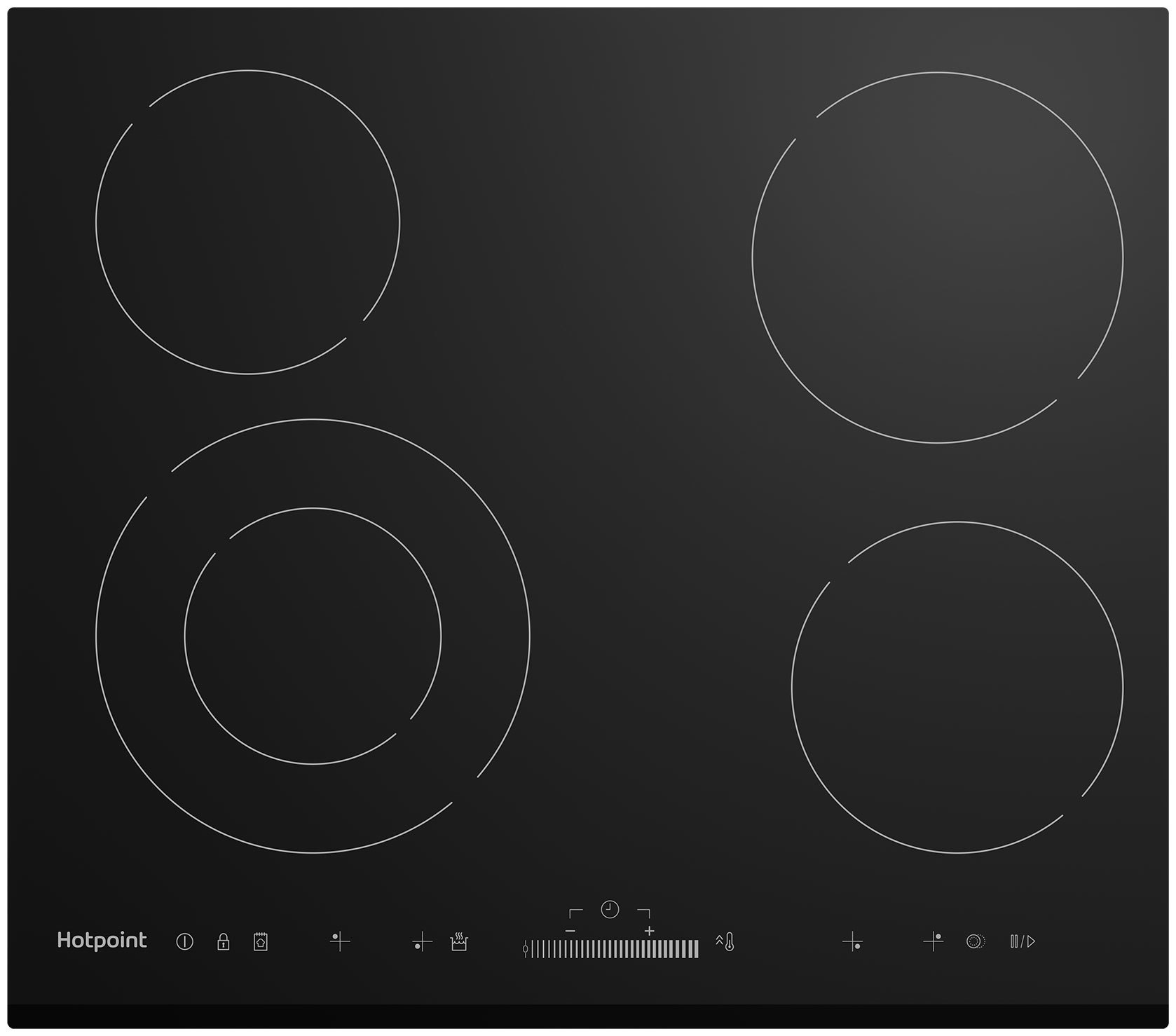 Изображение товара Электрическая варочная панель Hotpoint HR 6T2 B S 4 конфорки стеклокерамика черная