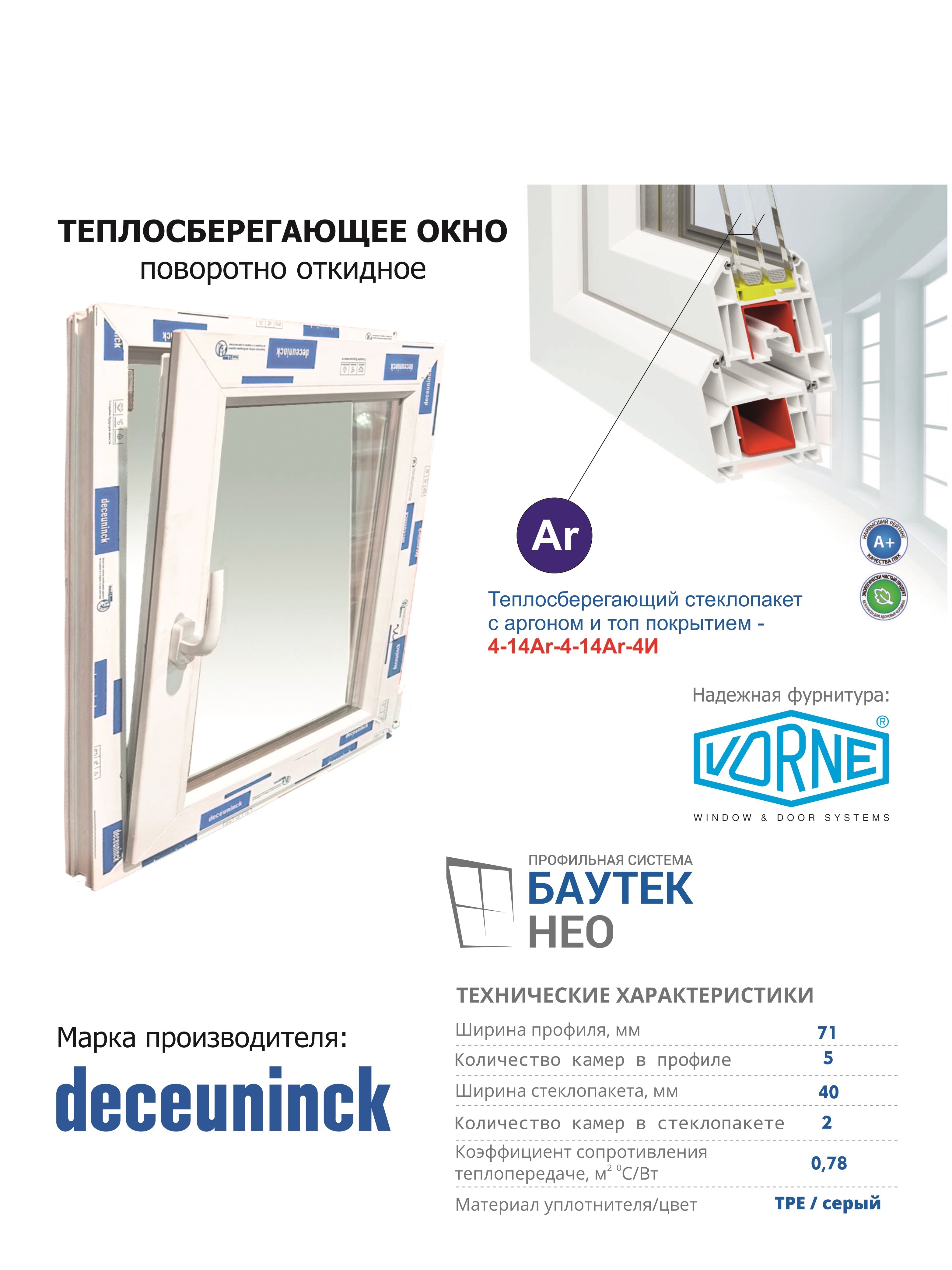 Изображение товара Пластиковое окно ПВХ Пластикoff одностворчатое 1000x1000мм (ВхШ) правый двухкамерный стеклопакет белый (с двух сторон)
