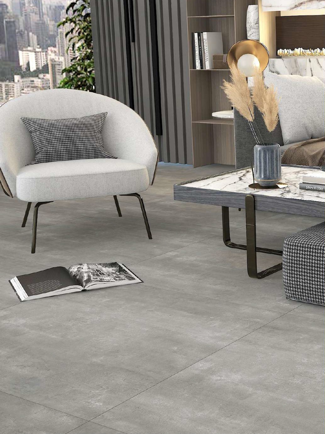 Изображение товара Керамогранит КЕРАМОПРО Samanta Gray Dark 60x120см устойчивый к морозам и стиранию