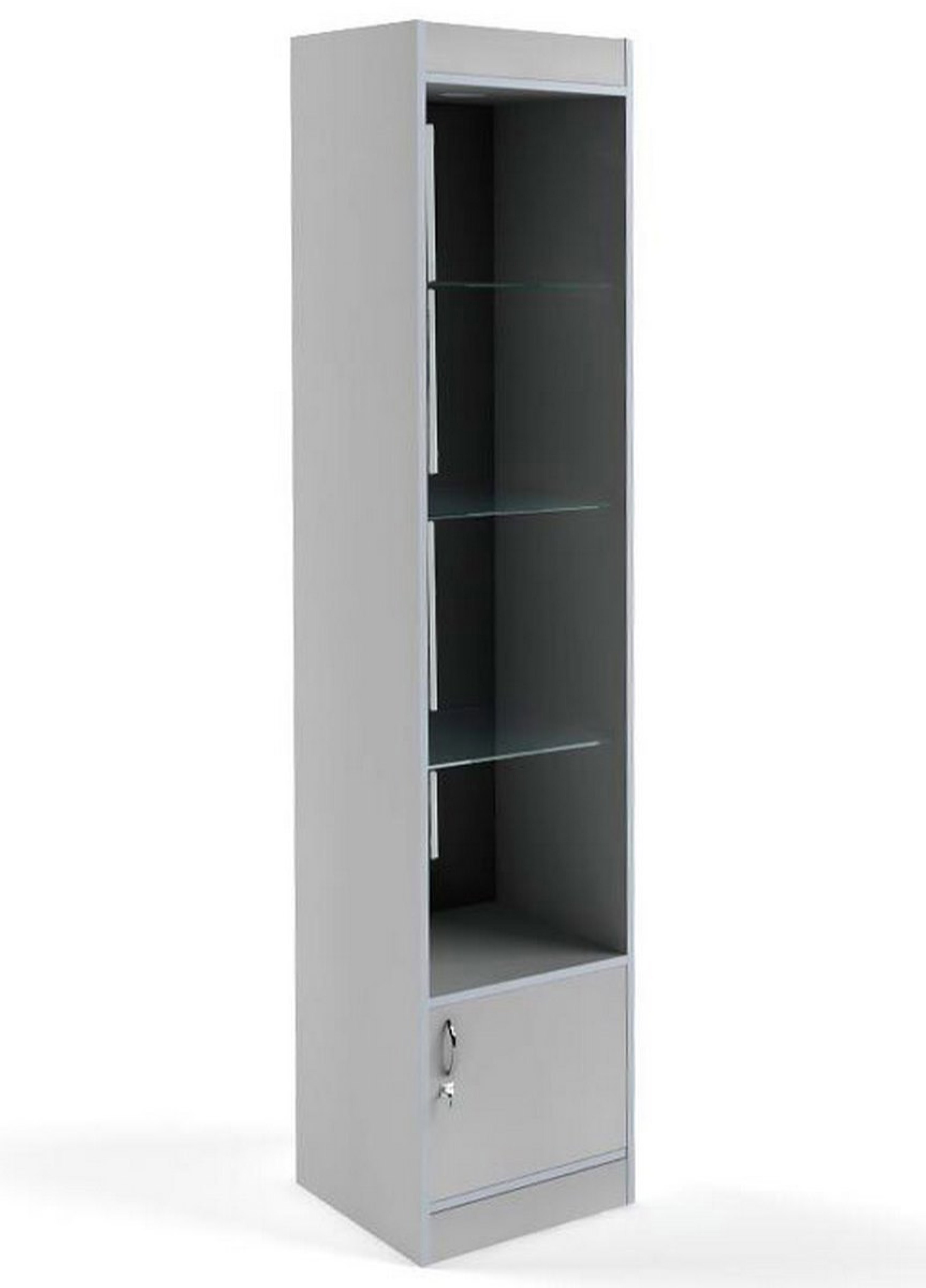 Изображение товара Шкаф-витрина 45x200 см Универсал №162-45-З из ЛДСП и стекла серый