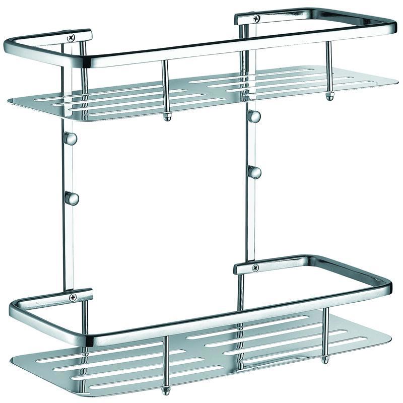 Изображение товара Полка для ванной комнаты прямоугольная двухэтажная AZARIO AZ-835-2 из нержавеющей стали