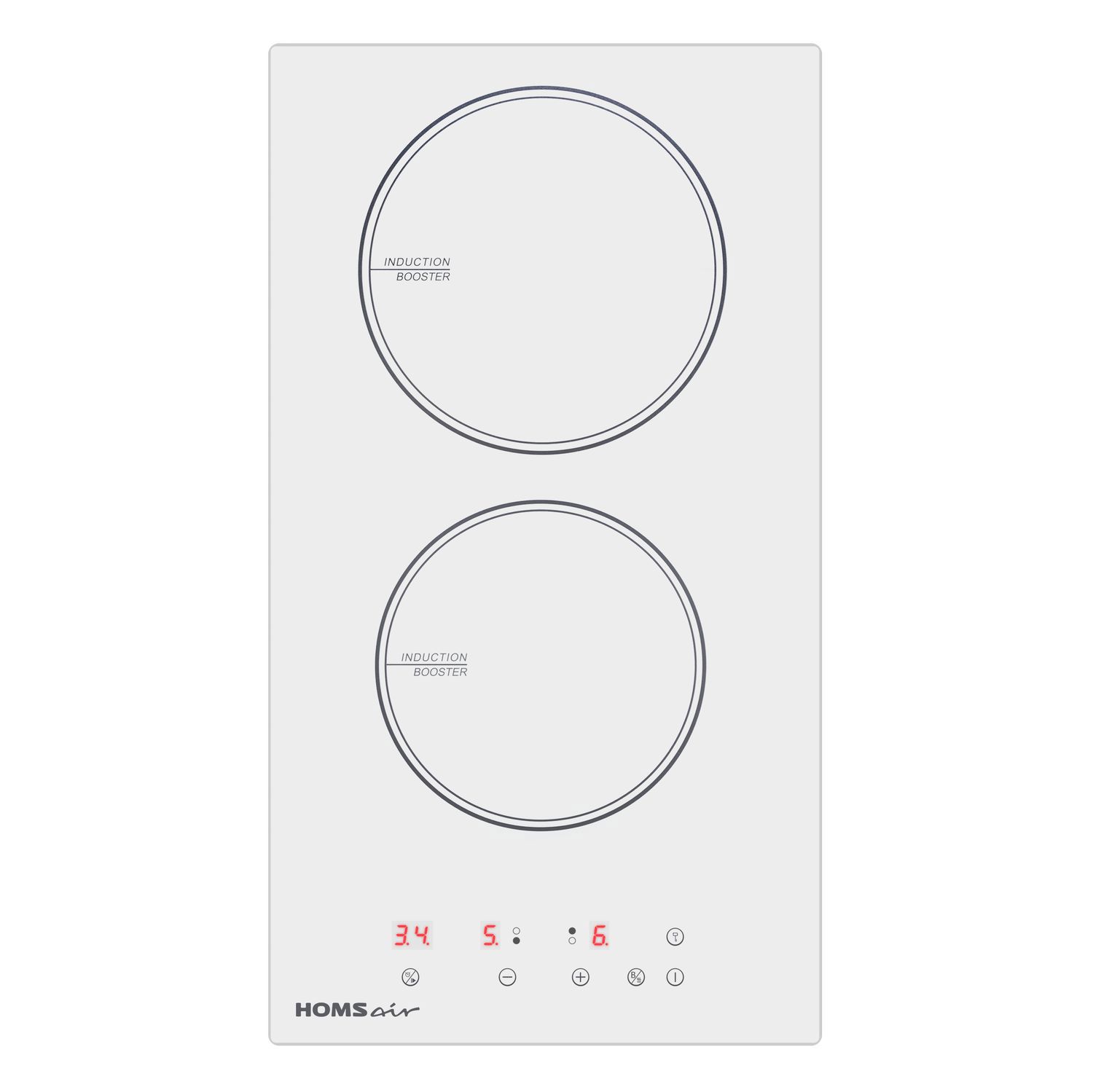 Изображение товара Индукционная варочная панель Homsair HIC32AWH 29 см 2 конфорки цвет белый