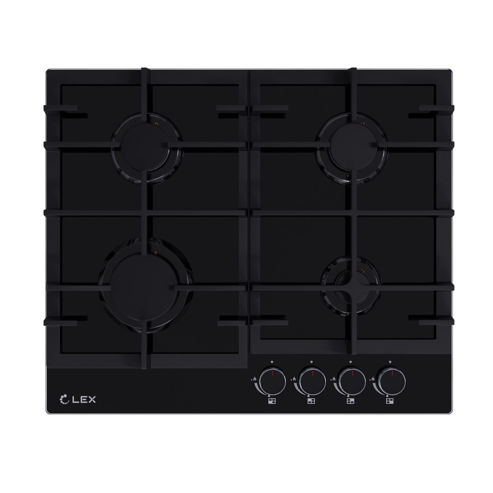 Изображение товара Газовая варочная панель Lex GVG 642A BBL 4 конфорки черный стекло автоматический электроподжиг