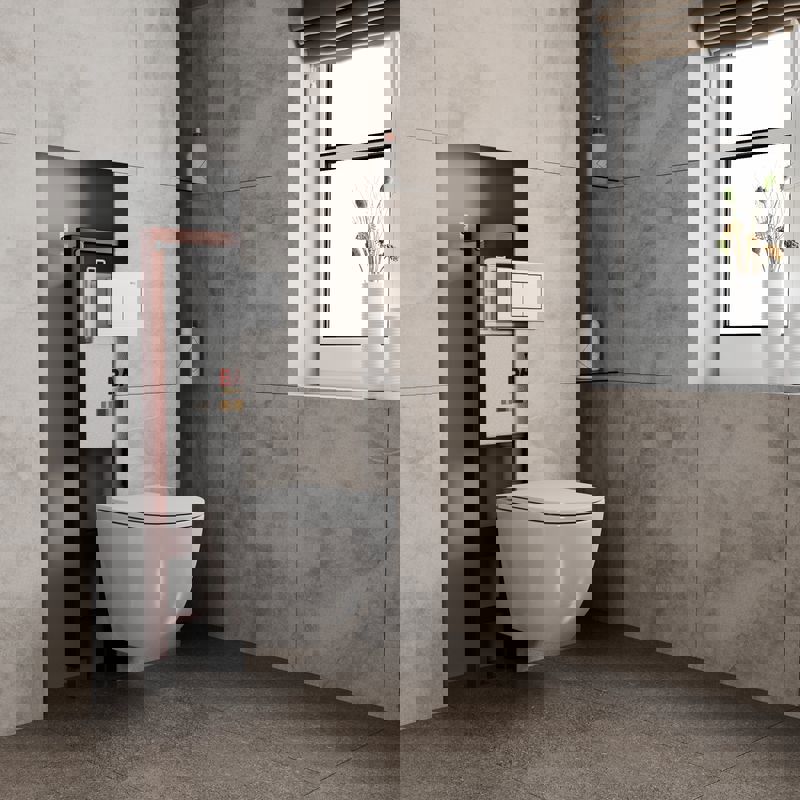 Изображение товара Комплект BAUEDGE 6 в 1 инсталляция и безободковый унитаз Dream Hurricane-5