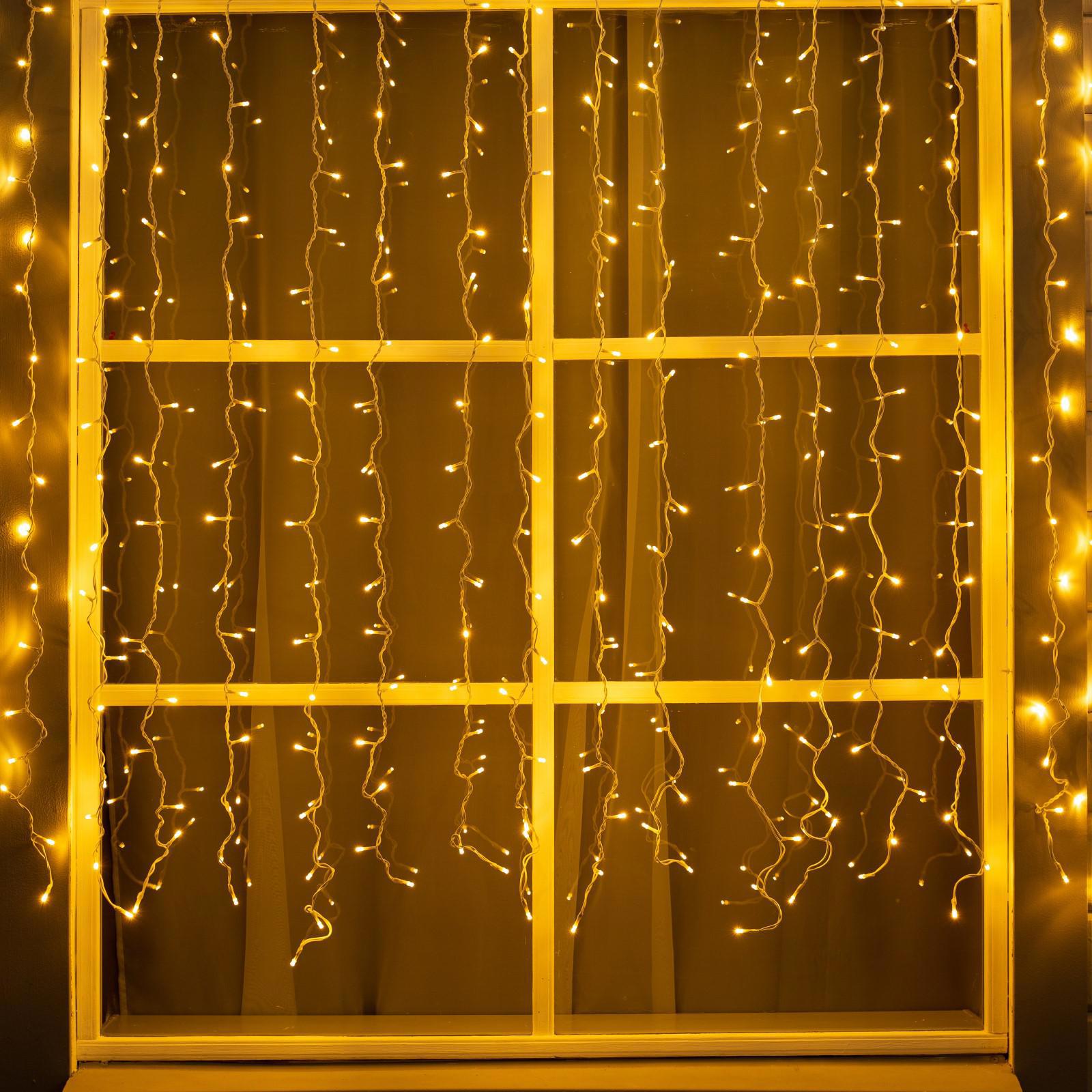 Изображение товара Электрогирлянда занавес 2x2 м с 360 LED теплого белого цвета