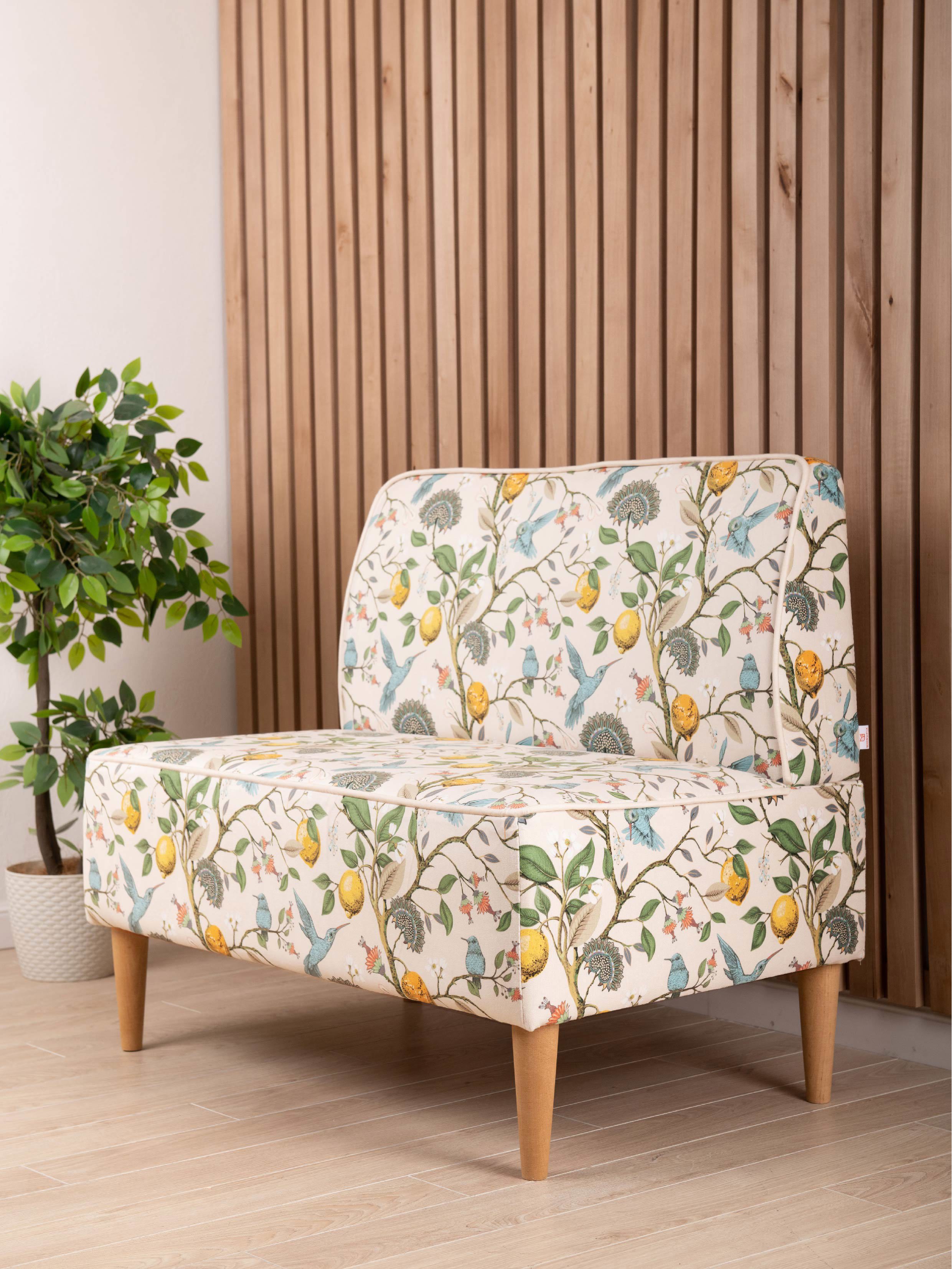 Изображение товара Диван Monofix Odos-lemon 100x82x61 см микровелюр желтый компактный современный дизайн