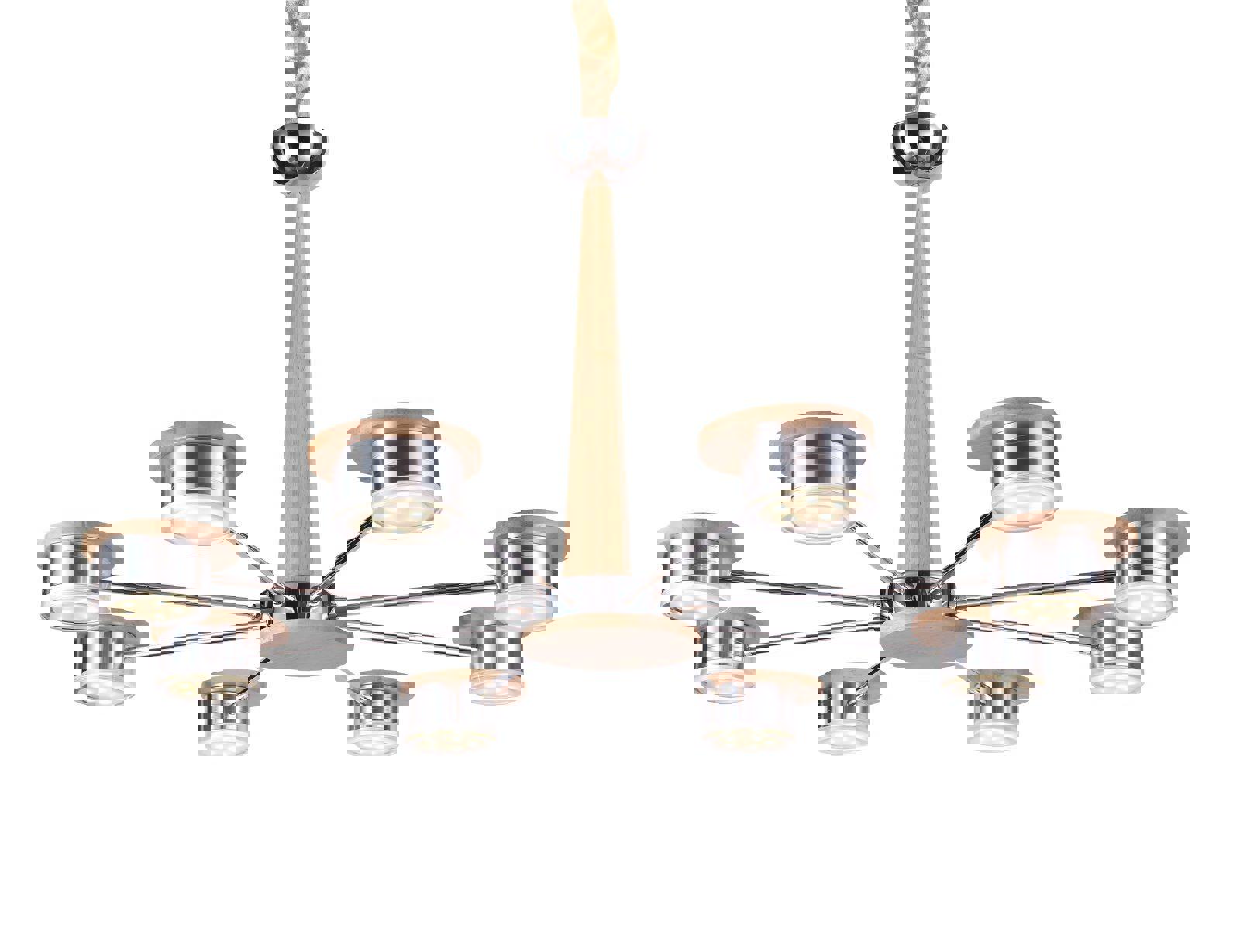 Изображение товара Люстра подвесная светодиодная Lucia Tucci Natura 069.8 23.5 м² теплый белый (желтый) свет цвет дерево/белый