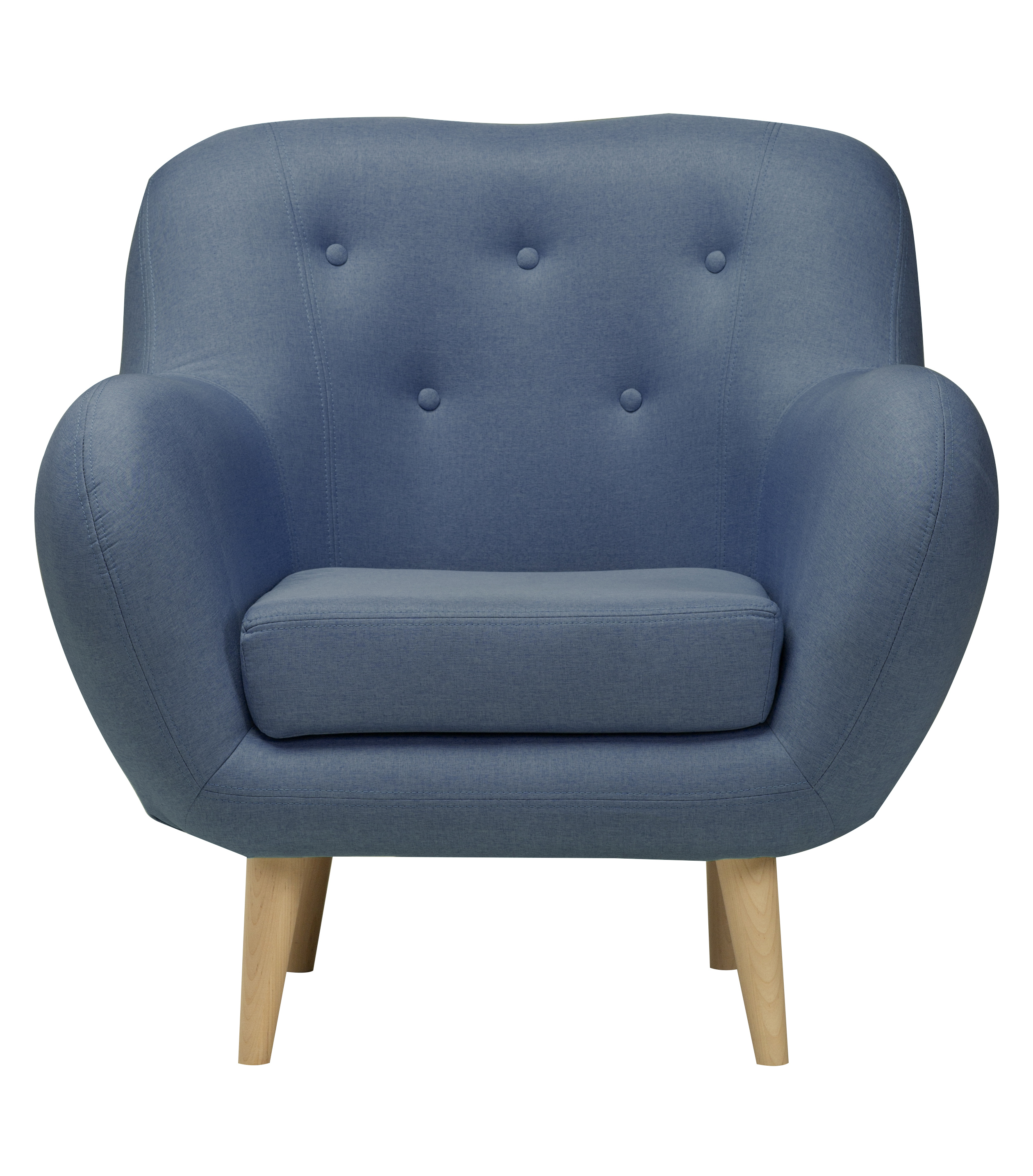 Изображение товара Мягкое кресло Элефант с каретной стяжкой и высокой спинкой Цвет синий