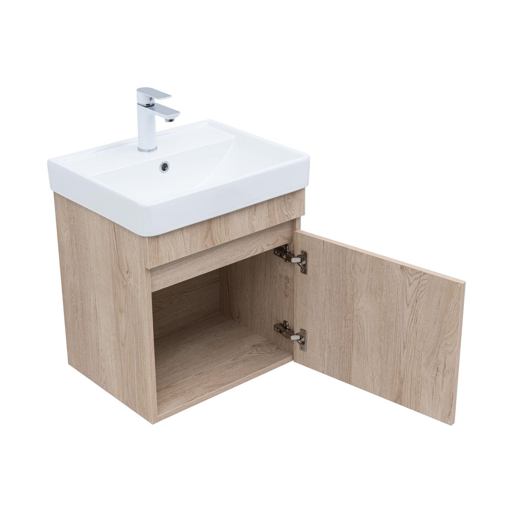 Изображение товара Тумба под раковину Aquanet Оптима дуб светлый 48.4см влагостойкая мебель для ванной